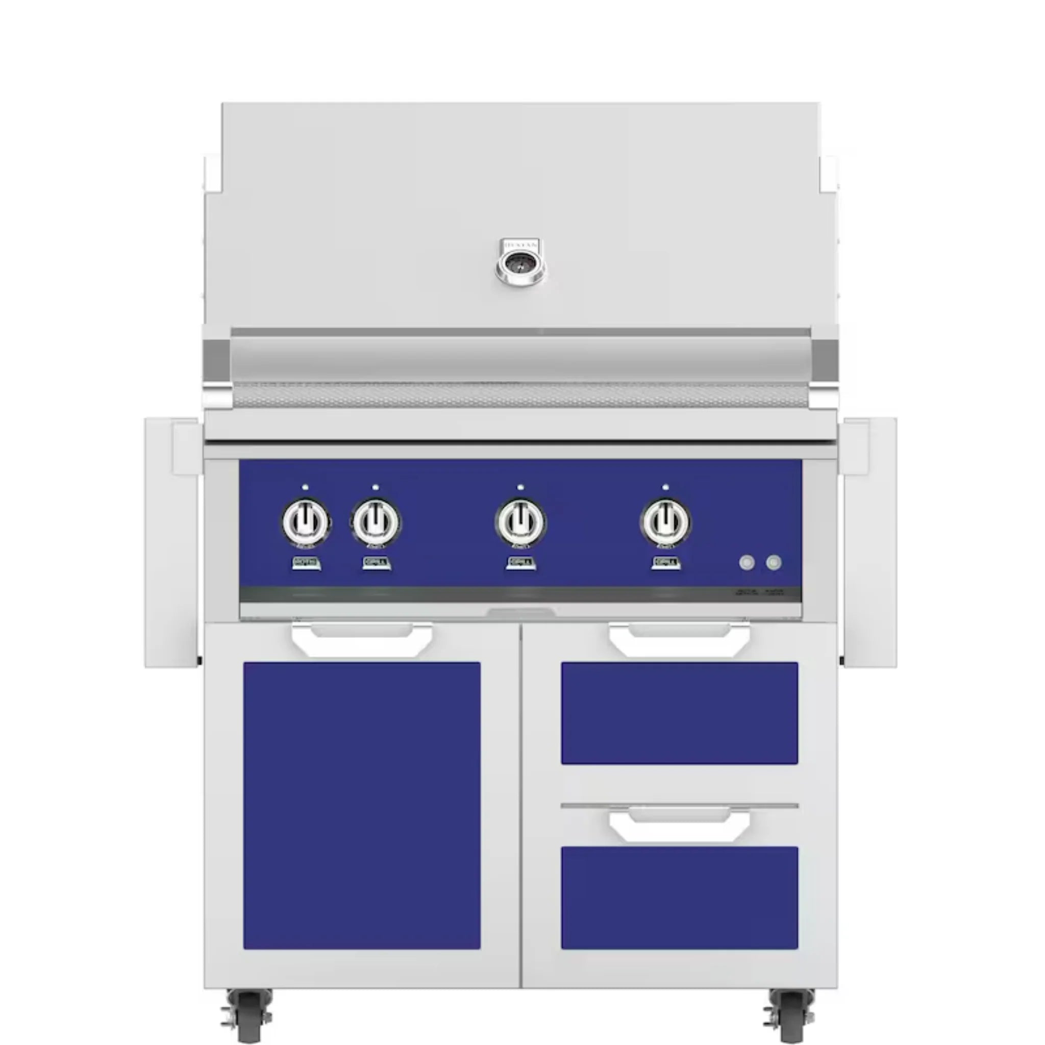 Hestan 36-Inch Freestanding Outdoor Gas Grill with Door & Double Storage Drawers - GBR36 GCR36 - Perfect for Backyard BBQs, Patio Cooking, and Outdoor Entertaining