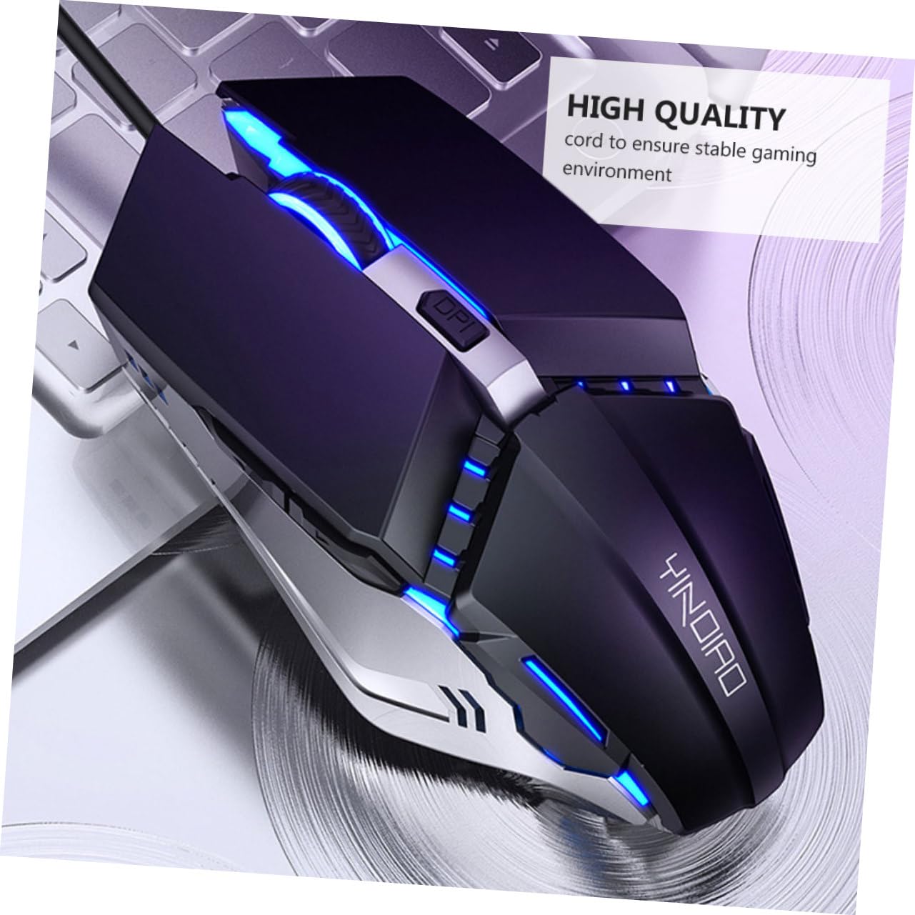HEMOTON Silent Wired Mouse - Ultra Quiet USB Optical Mouse for Computer, Laptop, PC - Ergonomic Design for Office Work, Gaming & Travel Use