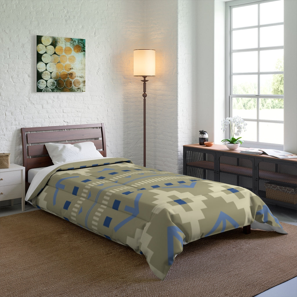 Rustic Earth Toned Comforter Set - Queen, King & Full Size Options - Cozy Bedroom Decor for Farmhouse & Boho Style Homes