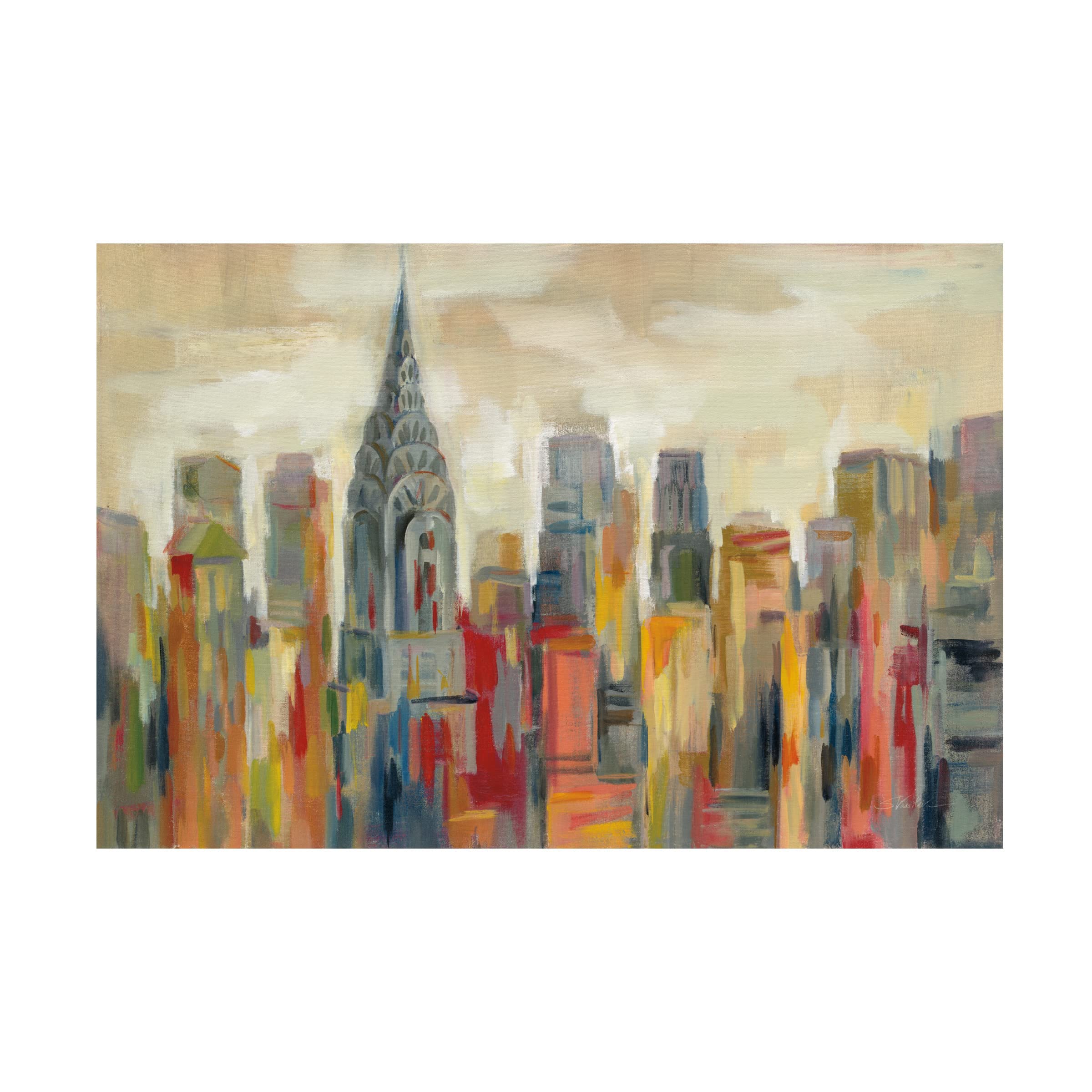 Silvia Vassileva 'Manhattan - The Chrysler Building' Canvas Wall Art Print - 22x32 Inches - Modern Home & Office Decor - Perfect for Living Room, Bedroom or Office