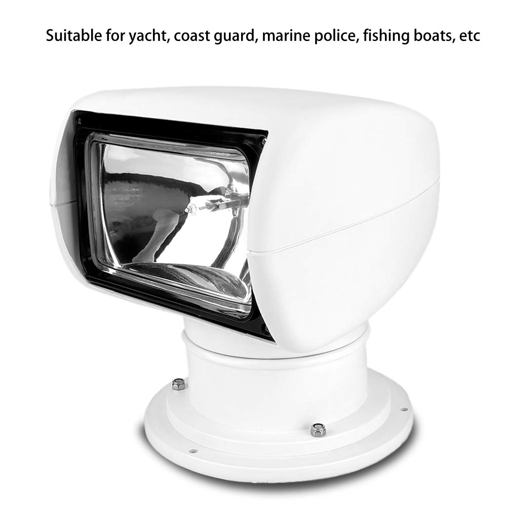 12V 100W Marine LED Searchlight - 2500Lm Waterproof Remote Control Spotlight for Boats, Trucks & Cars | Durable Navigation Light for Night Fishing, Offshore Cruising & Emergency Situations