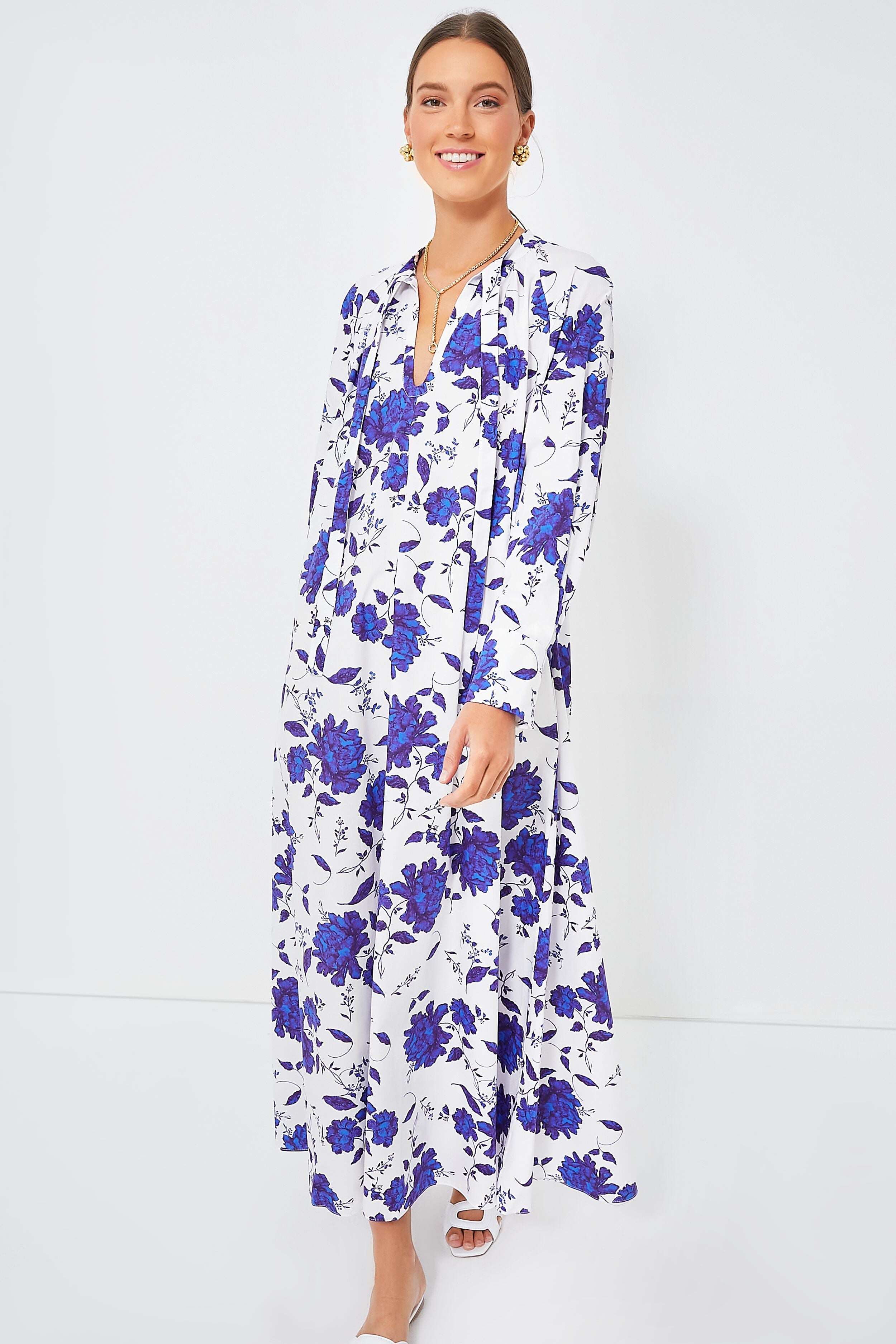 Blue Rose Kirby California Poplin Dress - Floral Print Summer Dress for Women, Casual & Beach Wear, Perfect for Vacations, Parties & Outdoor Activities