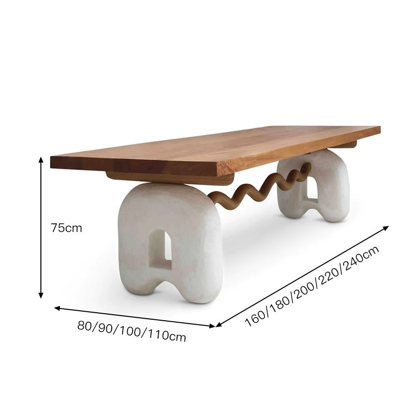 Solid Oak Wood Dining Table - Rustic Farmhouse Style for 6-8 People - Perfect for Family Gatherings & Dinner Parties