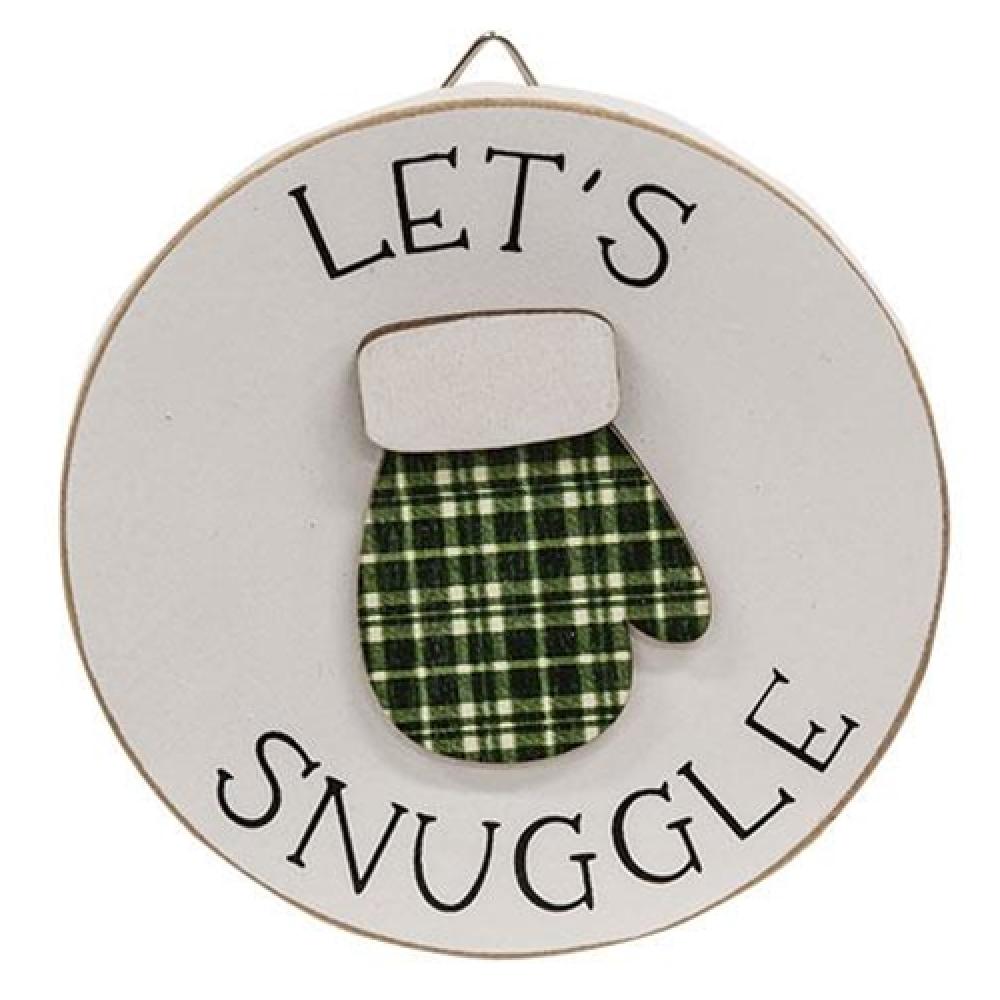 Let's Snuggle Circle Easel Sign - Cute Home Decor for Nursery, Bedroom & Living Room - Perfect for Baby Showers, Weddings & Cozy Family Moments