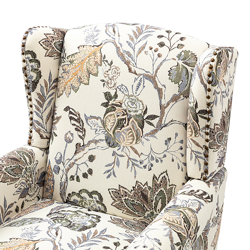 Felix Upholstered Wingback Armchair with Spindle Legs - Comfortable Living Room Chair for Reading & Relaxing - Perfect for Home Office, Bedroom or Lounge Area