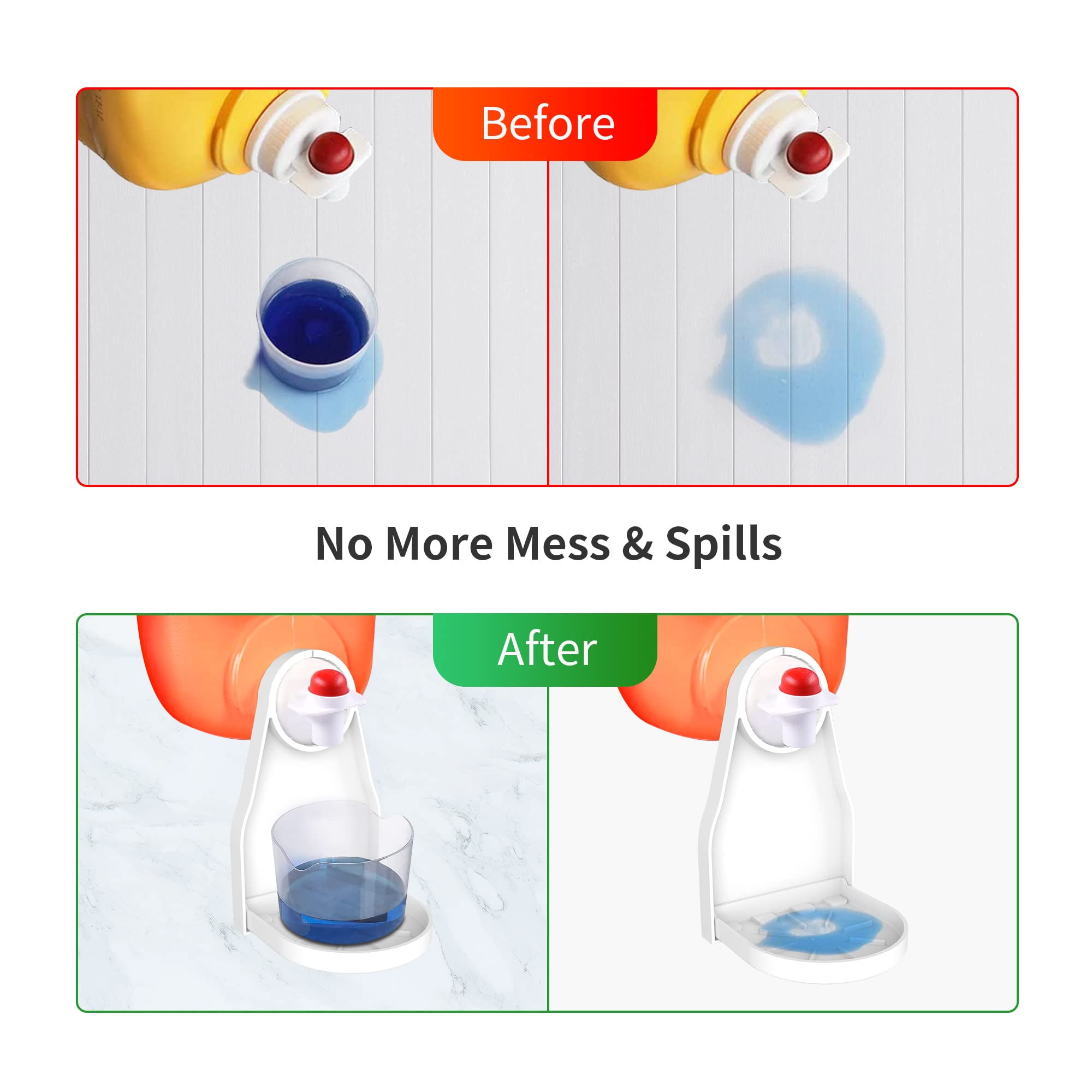 2 Pack Laundry Detergent Cup Holder & Drip Catcher - Leak-Proof Laundry Organizer Clip for Detergent & Fabric Softener Bottles - Keep Laundry Room Clean & Tidy - Perfect for Home, Apartment & Laundromat Use