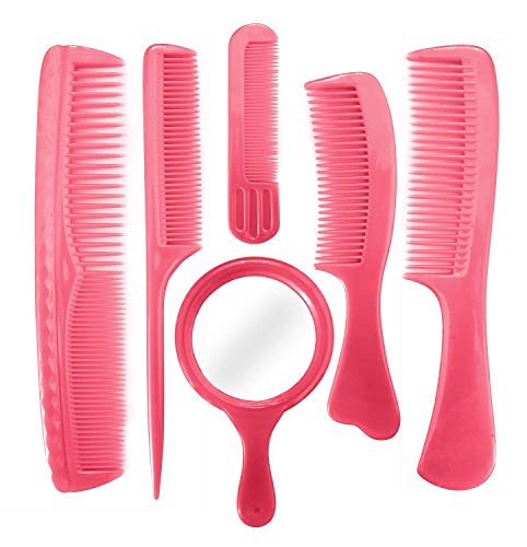 6-Pack Confidence Comb with Mirror for Women, Men & Kids – Perfect for Travel, Home, and Salon Use