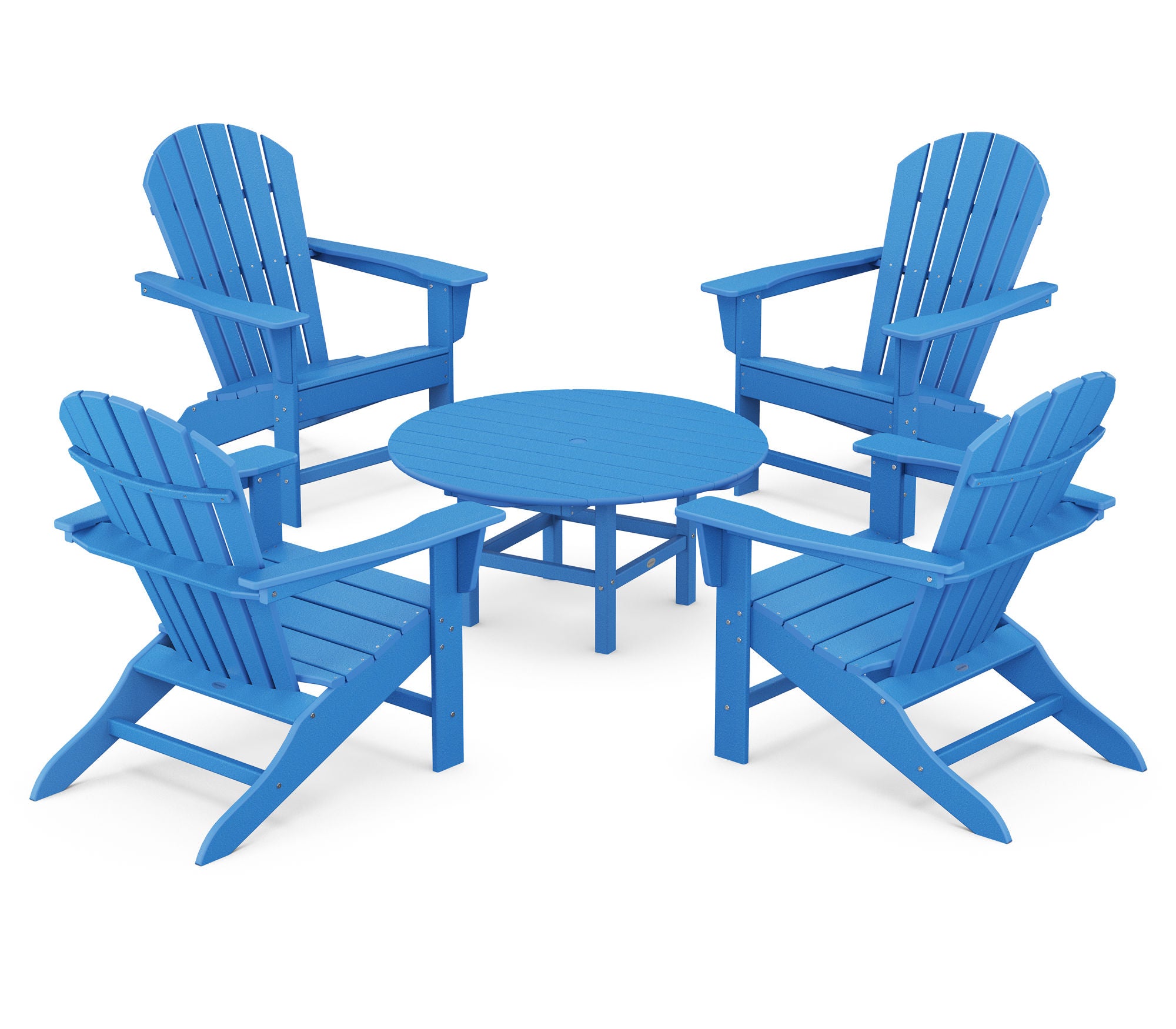 POLYWOOD South Beach 5-Piece Outdoor Conversation Set - Durable All-Weather Wicker Patio Furniture for Poolside, Garden & Backyard Relaxation