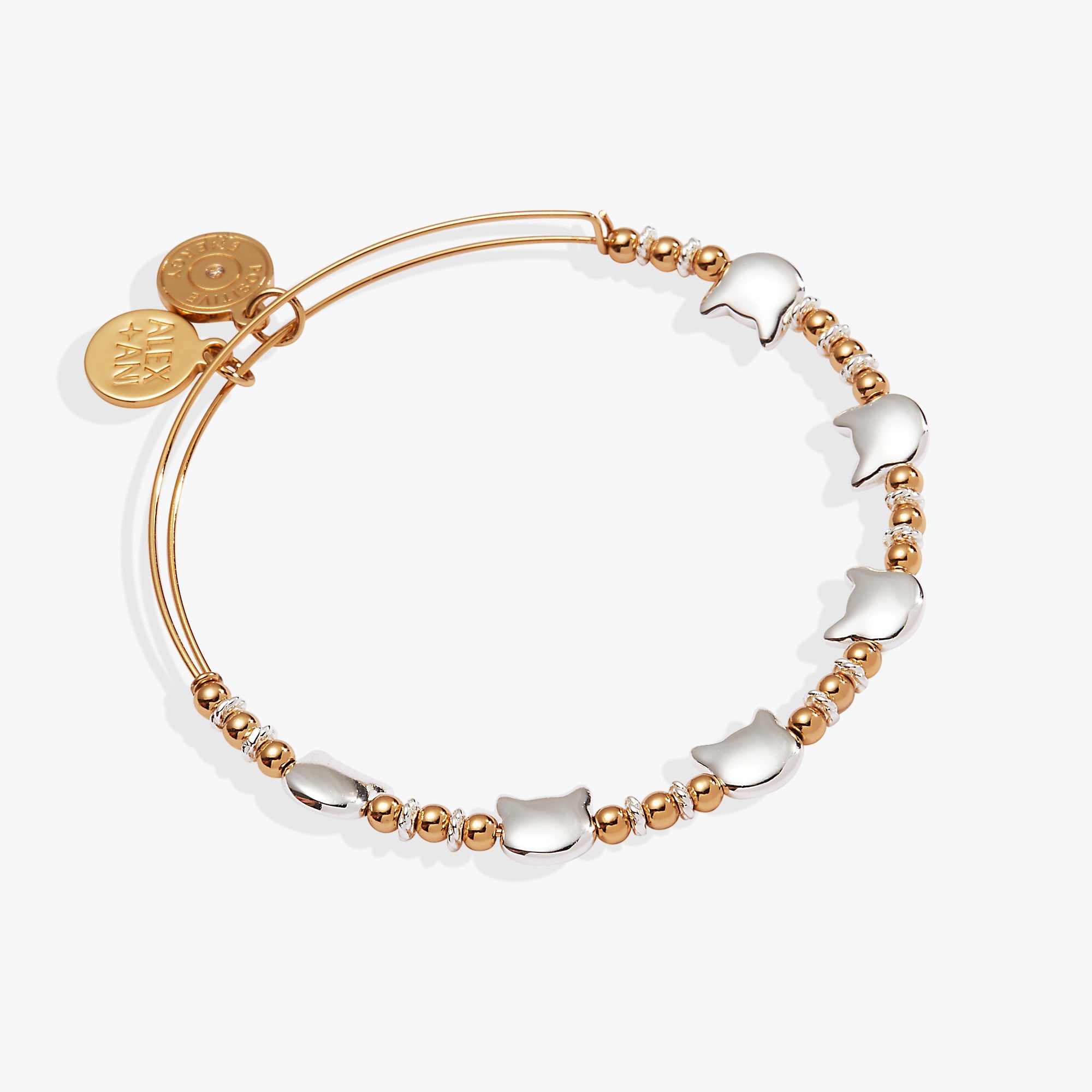 Elegant Cat Beaded Bangle Bracelet for Women - Stylish Animal Jewelry Gift for Cat Lovers - Perfect for Parties, Dating & Everyday Wear