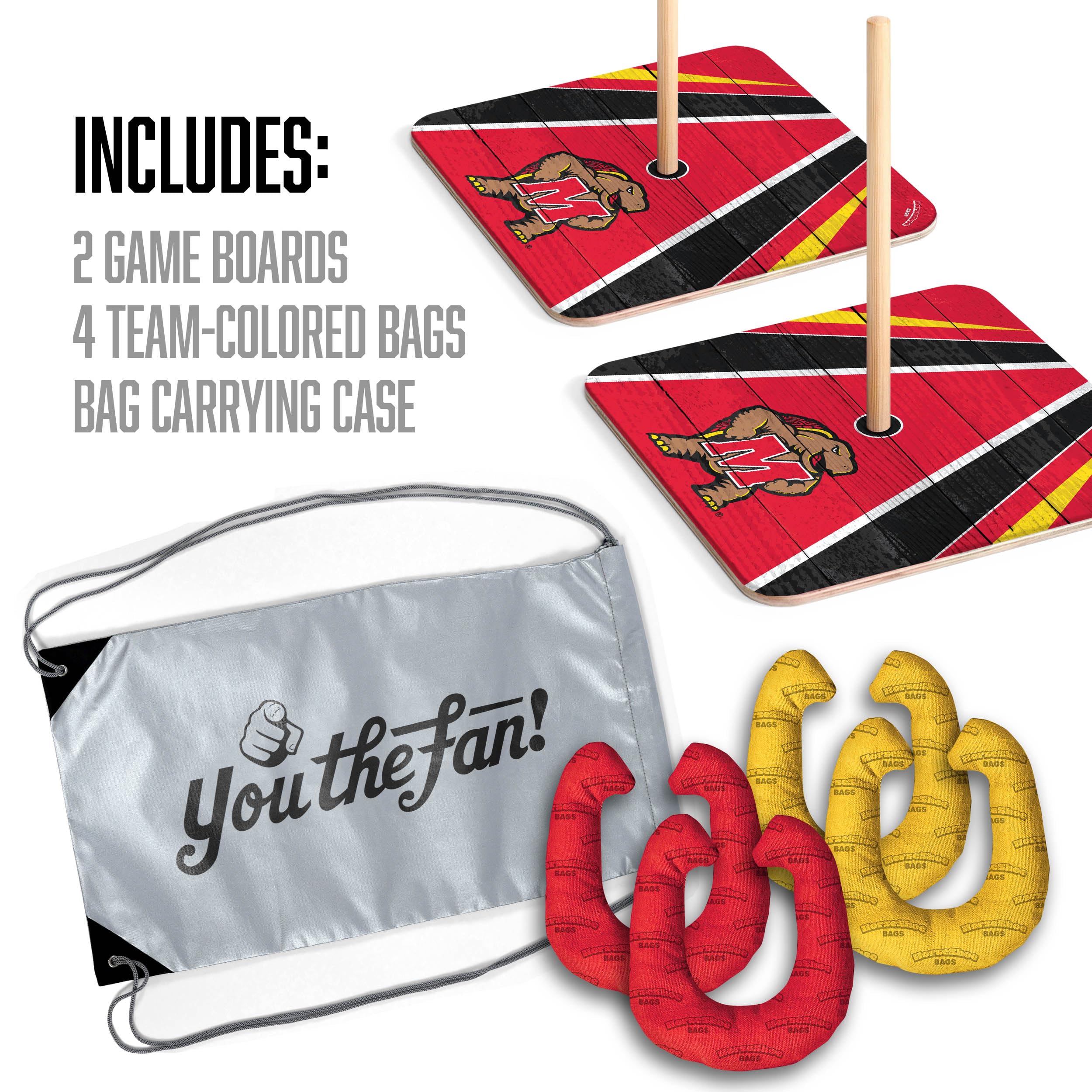 YouTheFan NCAA Maryland Terrapins Horseshoe Shaped Crossbody Bag for Women - Stylish Game Day Purse for Football, Basketball & Tailgating Events