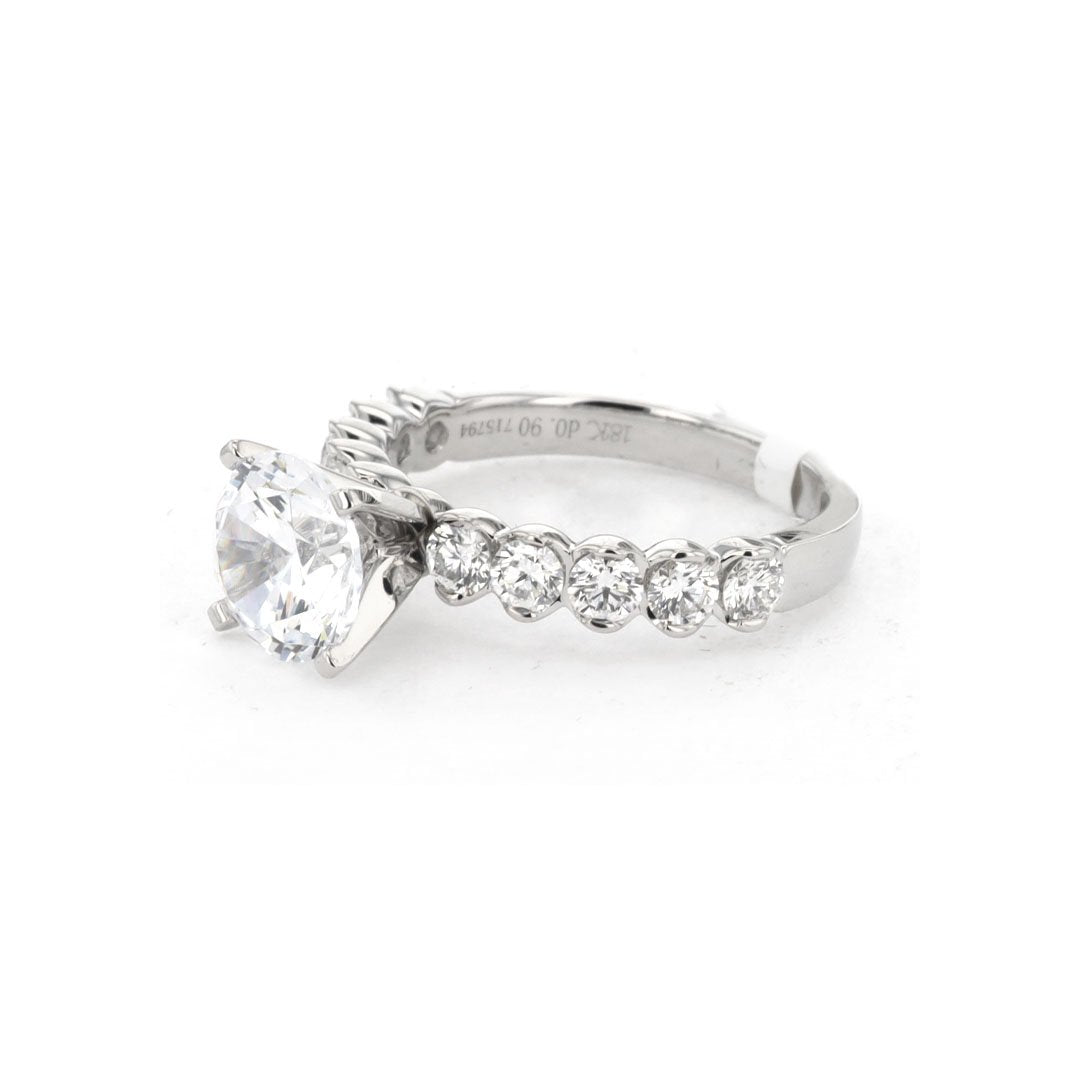 0.90 Carat Diamond Solitaire Engagement Ring - 14K White Gold Classic Wedding Band for Proposals & Anniversaries - Perfect for Romantic Occasions & Special Moments
