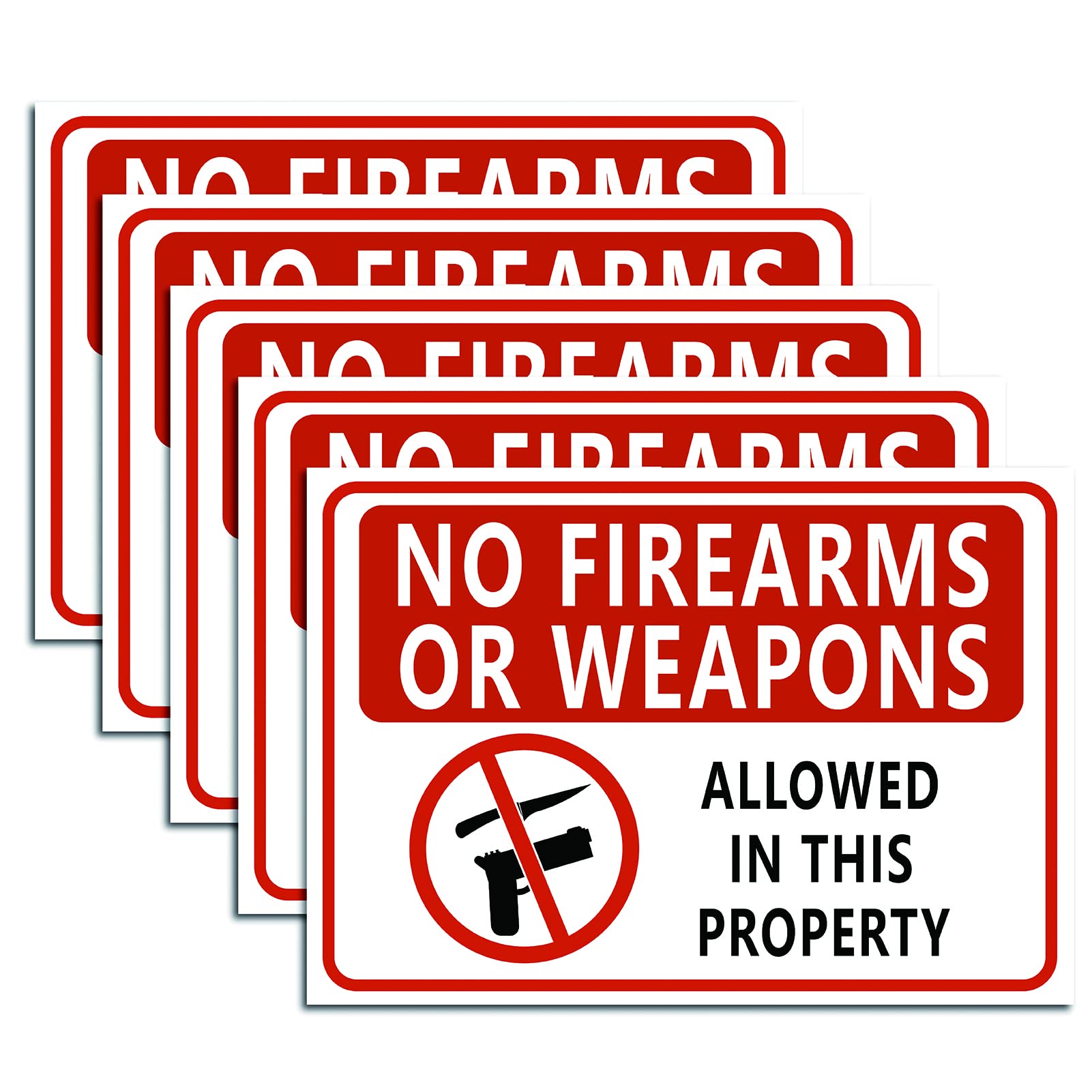 CRASPIRE 5-Pack No Firearms Allowed Stickers 7