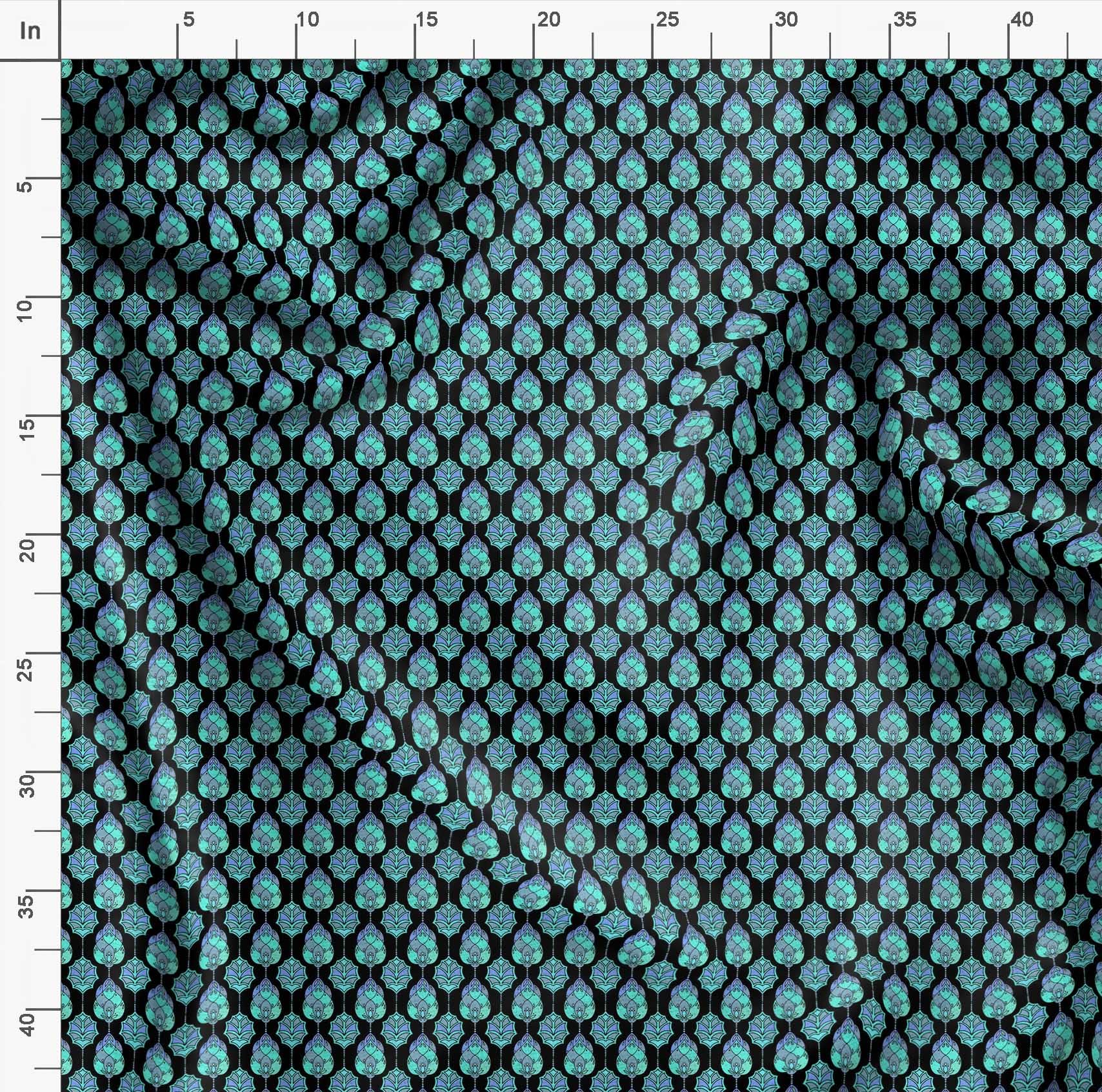 Soimoi Moss Georgette Black Fabric by The Yard - 42 Inch Wide Moroccan Damask Print Fabric - Exotic Vibrant Fashion & Home Decor Fabric for Dresses, Curtains, Scarf Making & DIY Projects