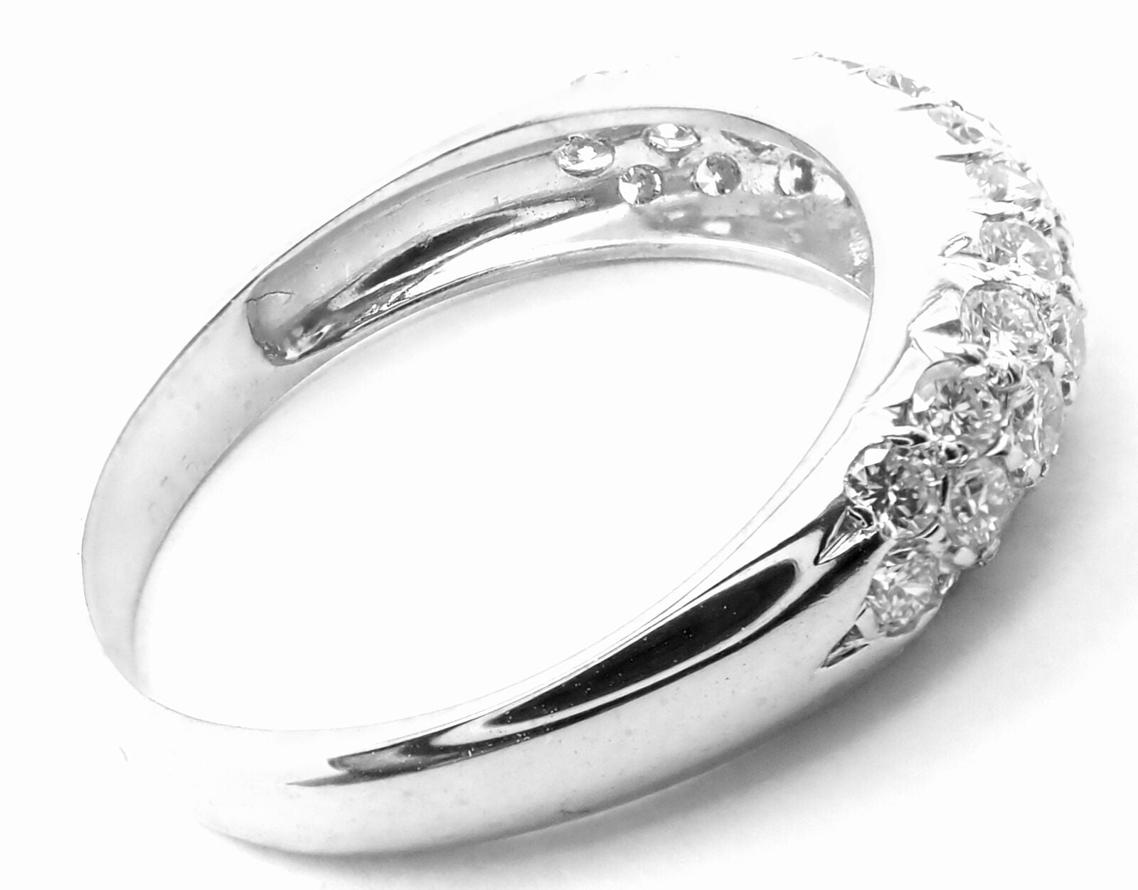Authentic Van Cleef & Arpels 18k White Gold Diamond Band Ring for Women - Luxury Wedding Engagement Jewelry Gift for Her
