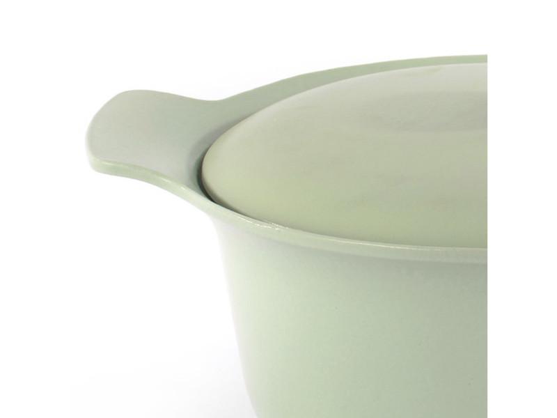 BergHOFF Ron 11 Enameled Cast Iron Dutch Oven 5.5 Quart (5.2L) - Green - Perfect for Braising, Stewing & Baking Bread at Home or Camping