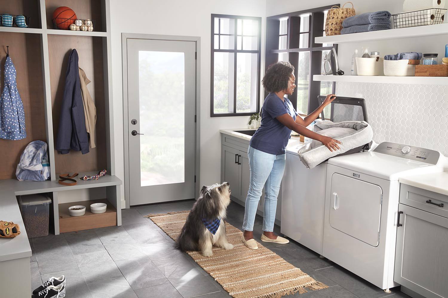 Maytag 5.4 cu. ft. White Top Load Washer & 7.0 cu. ft. Electric Dryer Set (MVW6500MW/YMED6500MW) - Perfect for Large Families & Laundry Rooms