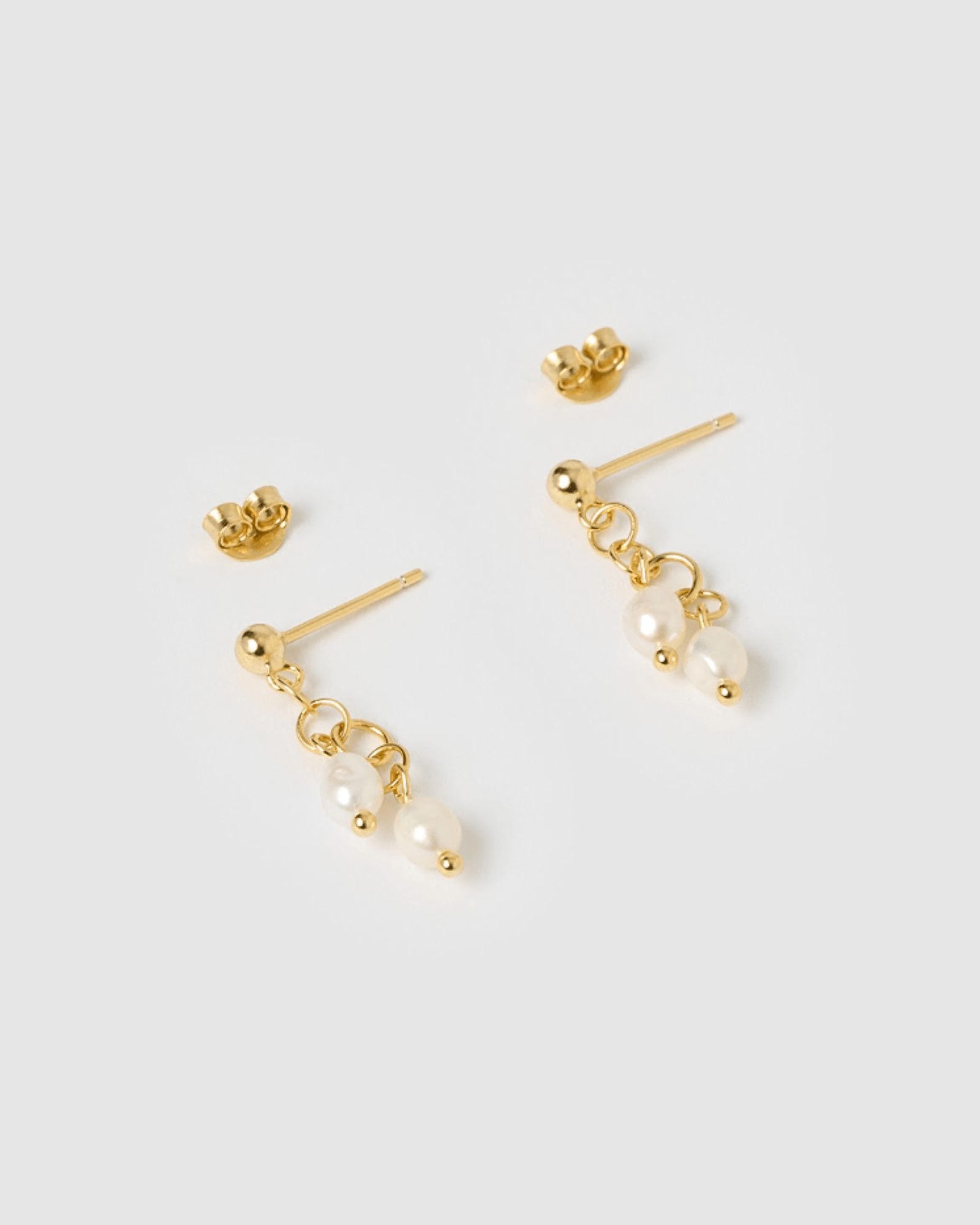 Izoa Elsa Drop Earrings - 14K Gold Plated Freshwater Pearl Dangle Earrings for Women, Elegant Gift for Wedding, Party & Special Occasions