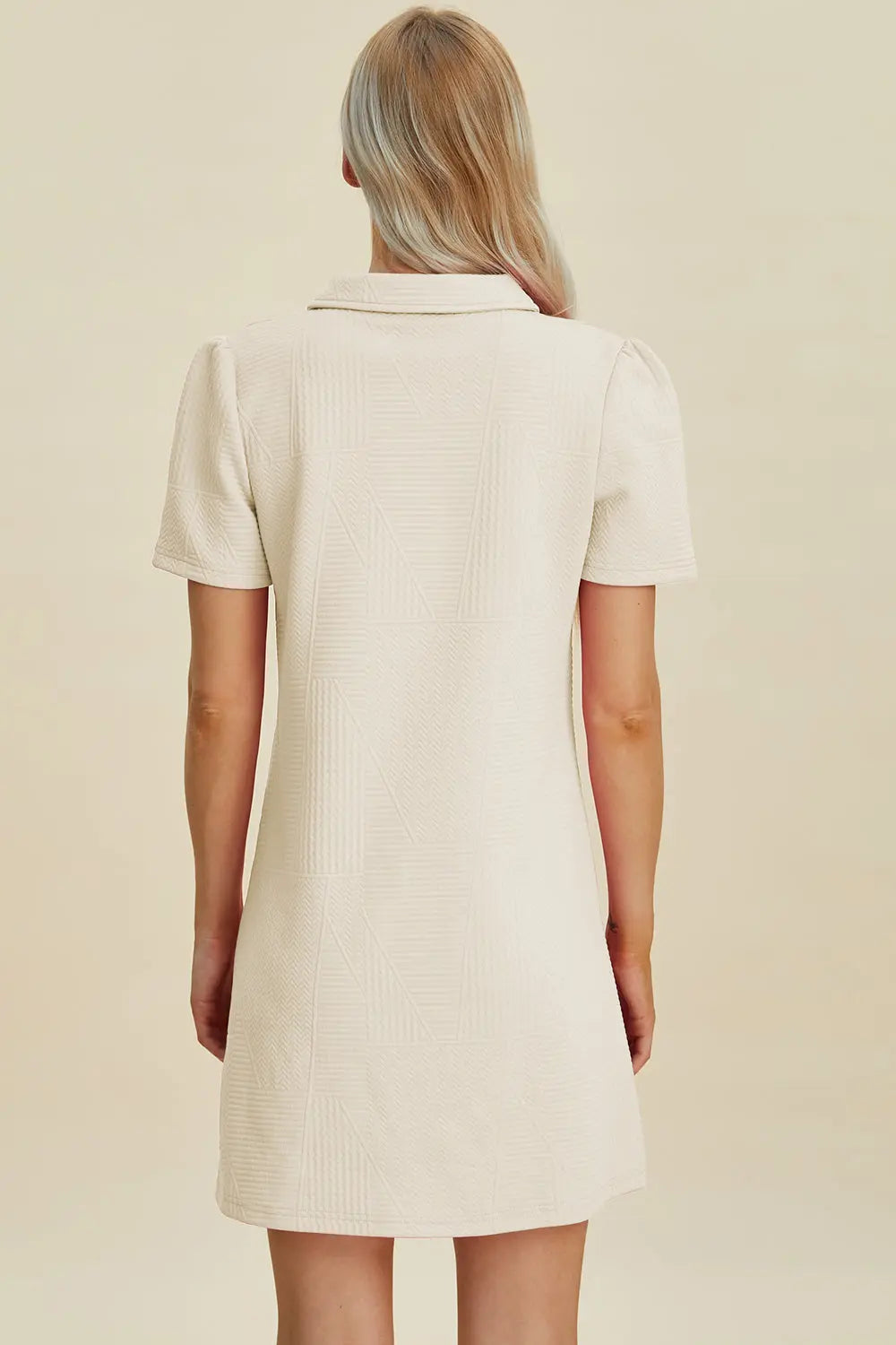 Double Take Full Size Textured Short Sleeve Dress for Women - Casual Summer Flowy Dress for Beach, Vacation & Everyday Wear