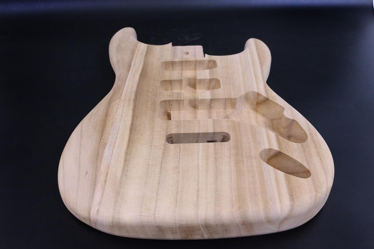 Premium Paulownia Wood Electric Guitar Body for SSH Pickups - Lightweight & Resonant for DIY Guitar Builds and Custom Upgrades - Perfect for Rock, Blues, and Jazz Performances