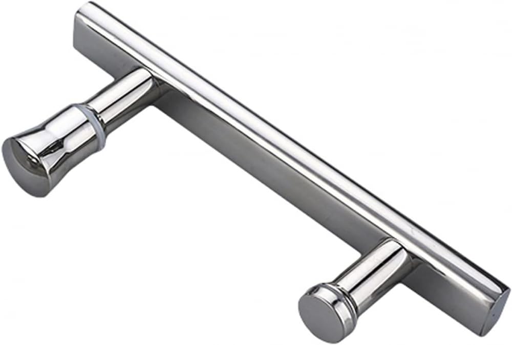 Stainless Steel Glass Push Pull Door Handle - Shower & Bathroom Door Knob Replacement with Grab Bar for Safety and Accessibility