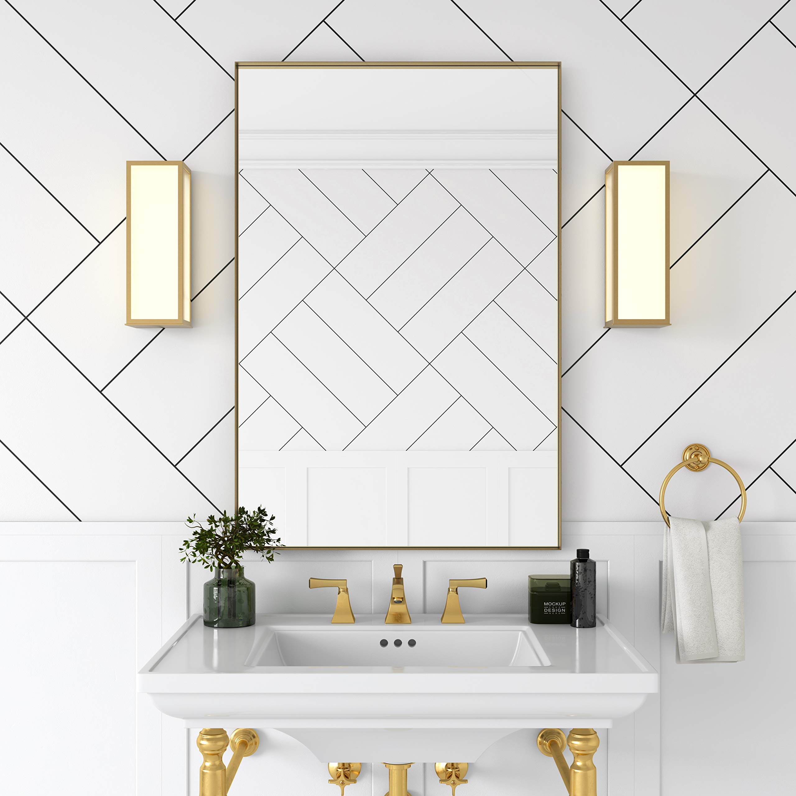 Better Bevel Wall Mirror - Gold Metal Frame 30