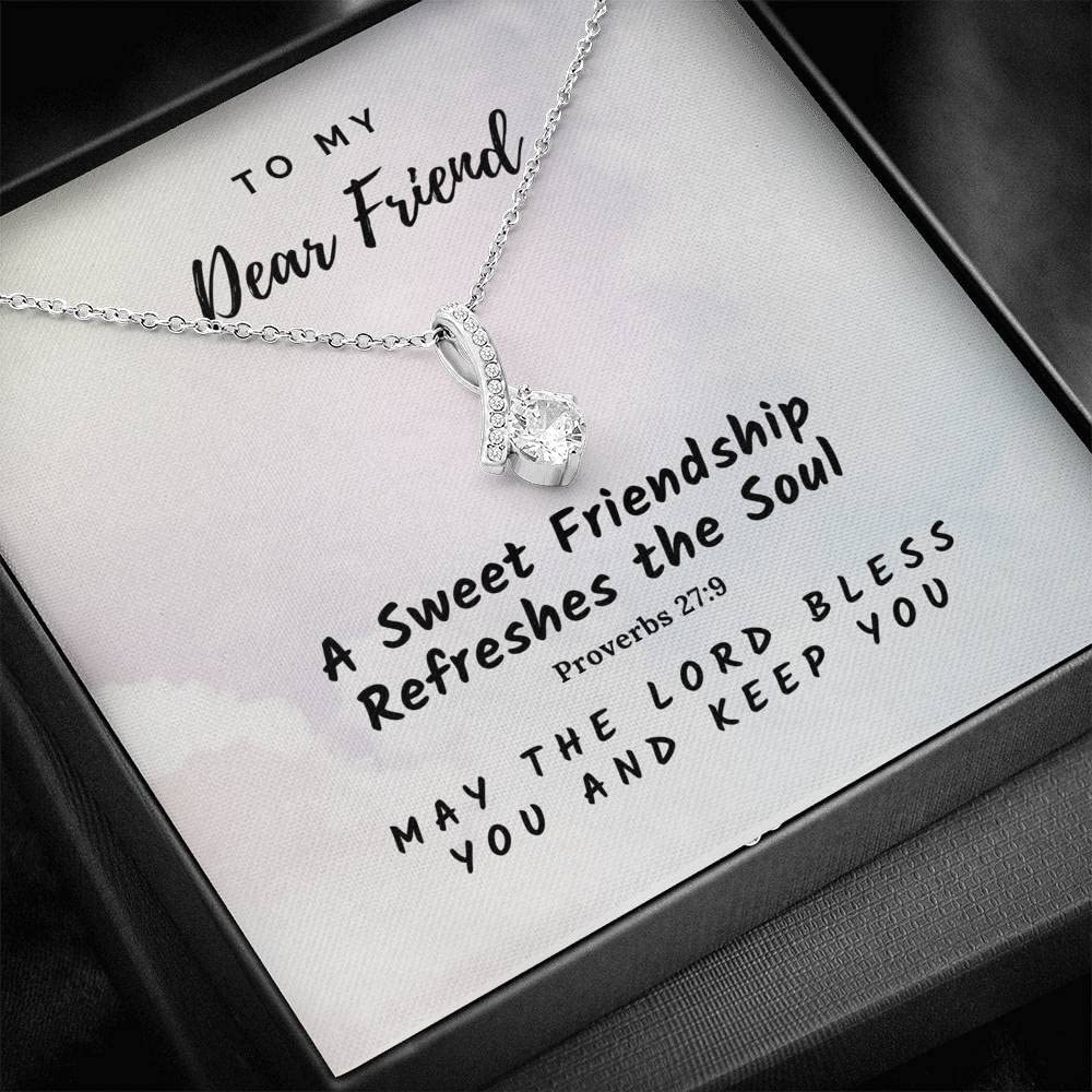 Personalized Friendship Necklace for Best Friend - Forever Love Knot Pendant with Message Card & Gift Box - Elegant Jewelry for Women - Perfect for Anniversaries, Birthdays & Special Occasions