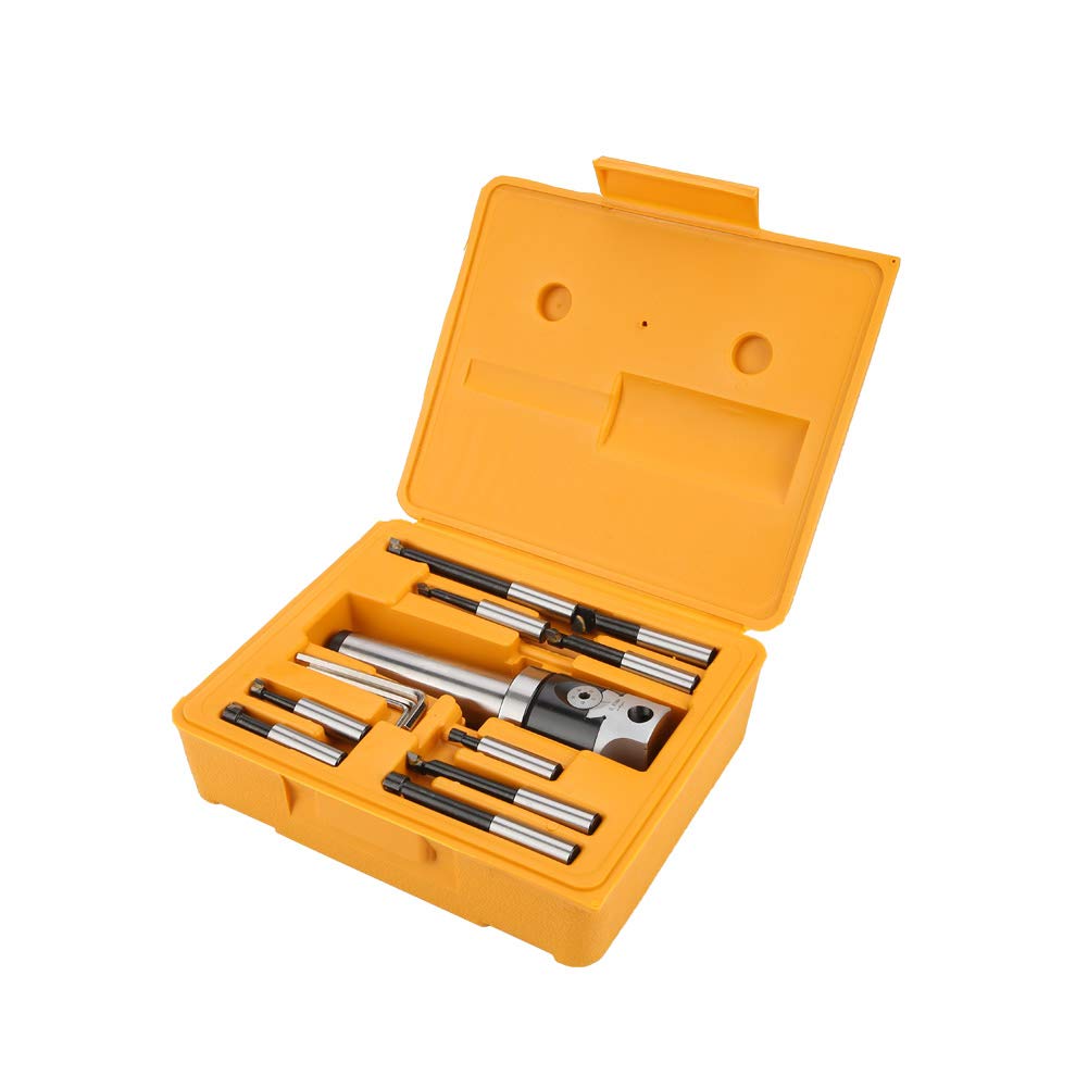 **MT4-M16 Arbor CNC Lathe Boring Head Set with 50mm Boring Head, 9pcs Boring Bars & 3pcs Wrenches – Perfect for Precision Machining & Metalworking**