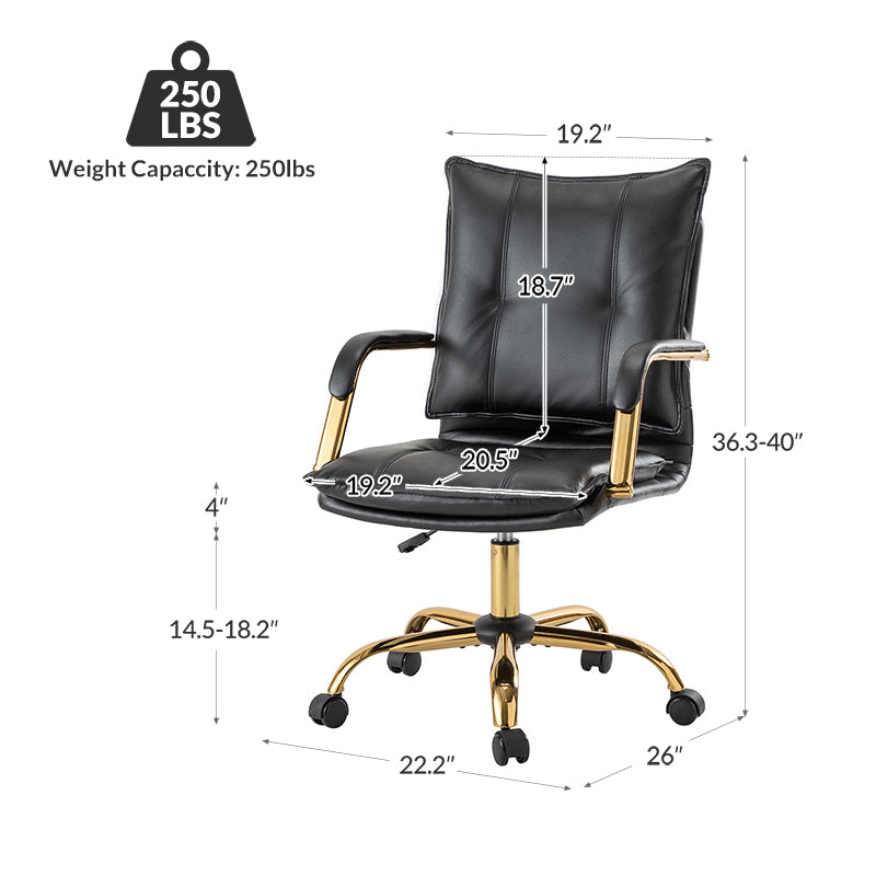 Stylish Michele Vegan Leather Task Accent Chair - Modern Office & Living Room Furniture for Home & Workspace