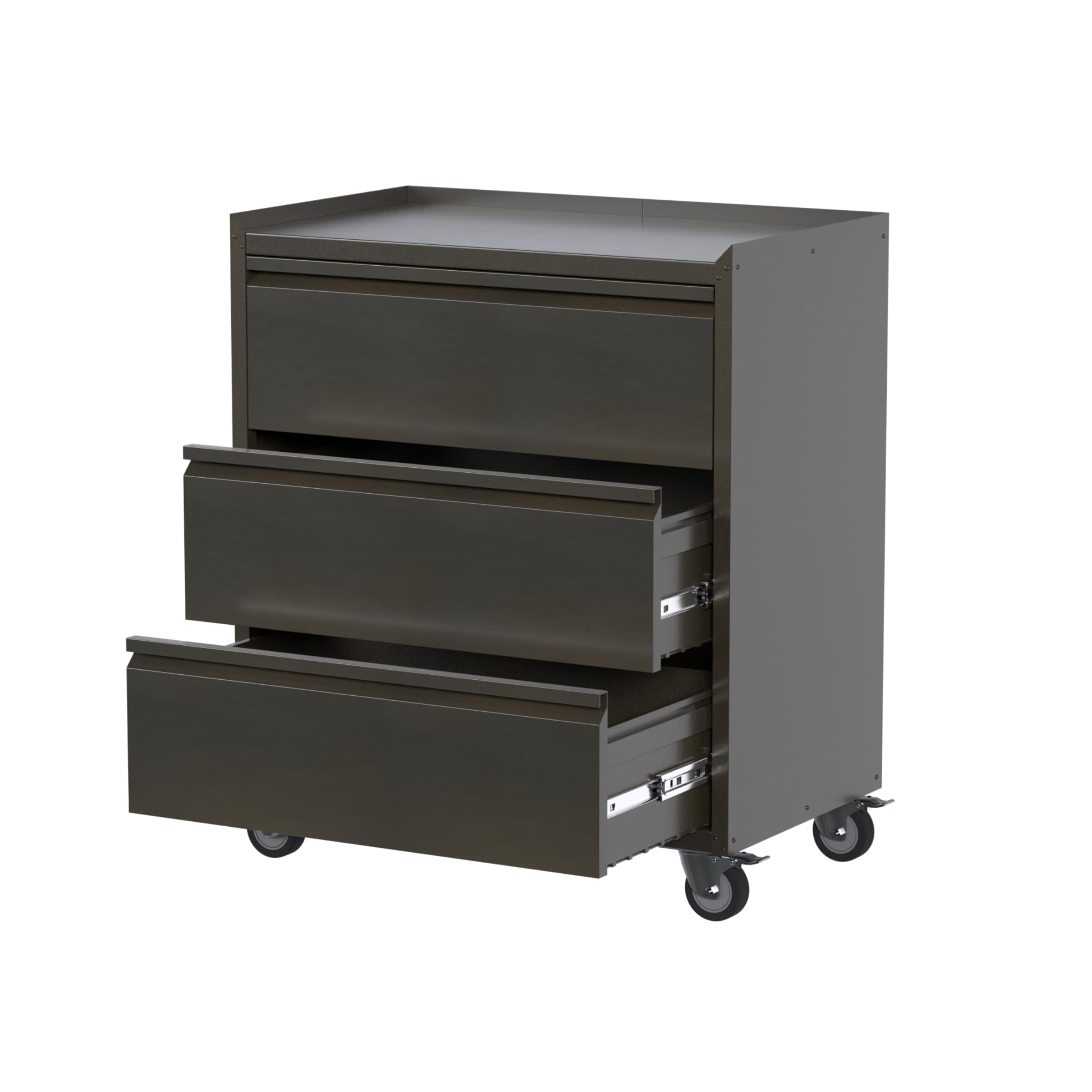 JAORD 3-Drawer Metal Rolling Tool Cabinet with Adjustable Shelves & Lockable Wheels - Heavy Duty Steel Tool Storage Chest for Garage, Home Workshop, Warehouse & Basement Organization (Vintage Color) - Perfect for Mechanics, DIY Enthusiasts & Professional Tradesmen