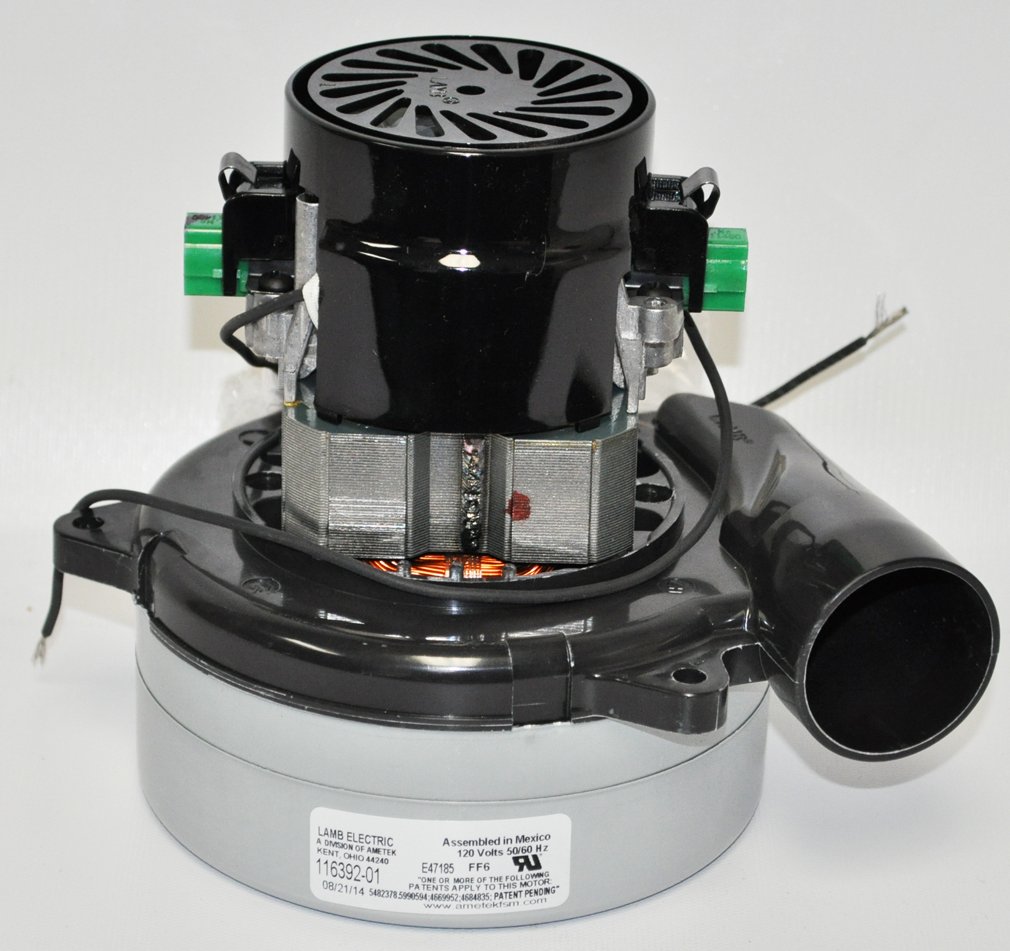 Ametek Lamb 116392-01 5.7 Inch 120V B/B 2-Stage Tangential Bypass Vacuum Motor for HVAC Systems & Industrial Applications