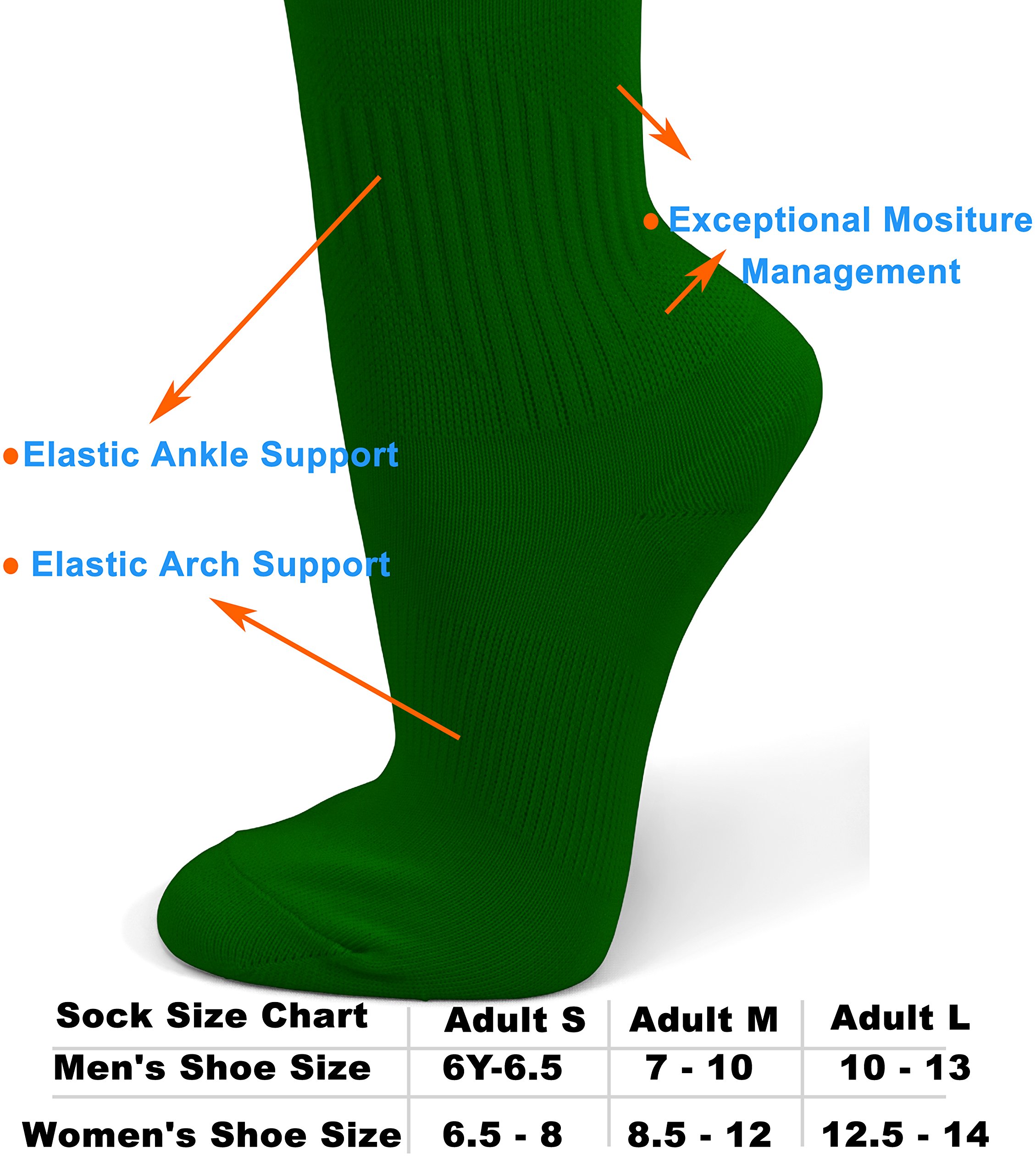 Affordable Polyester Soccer Knee High Socks - Breathable Team Sports Socks for Men & Women - Perfect for Soccer, Running, Football and Gym Workouts