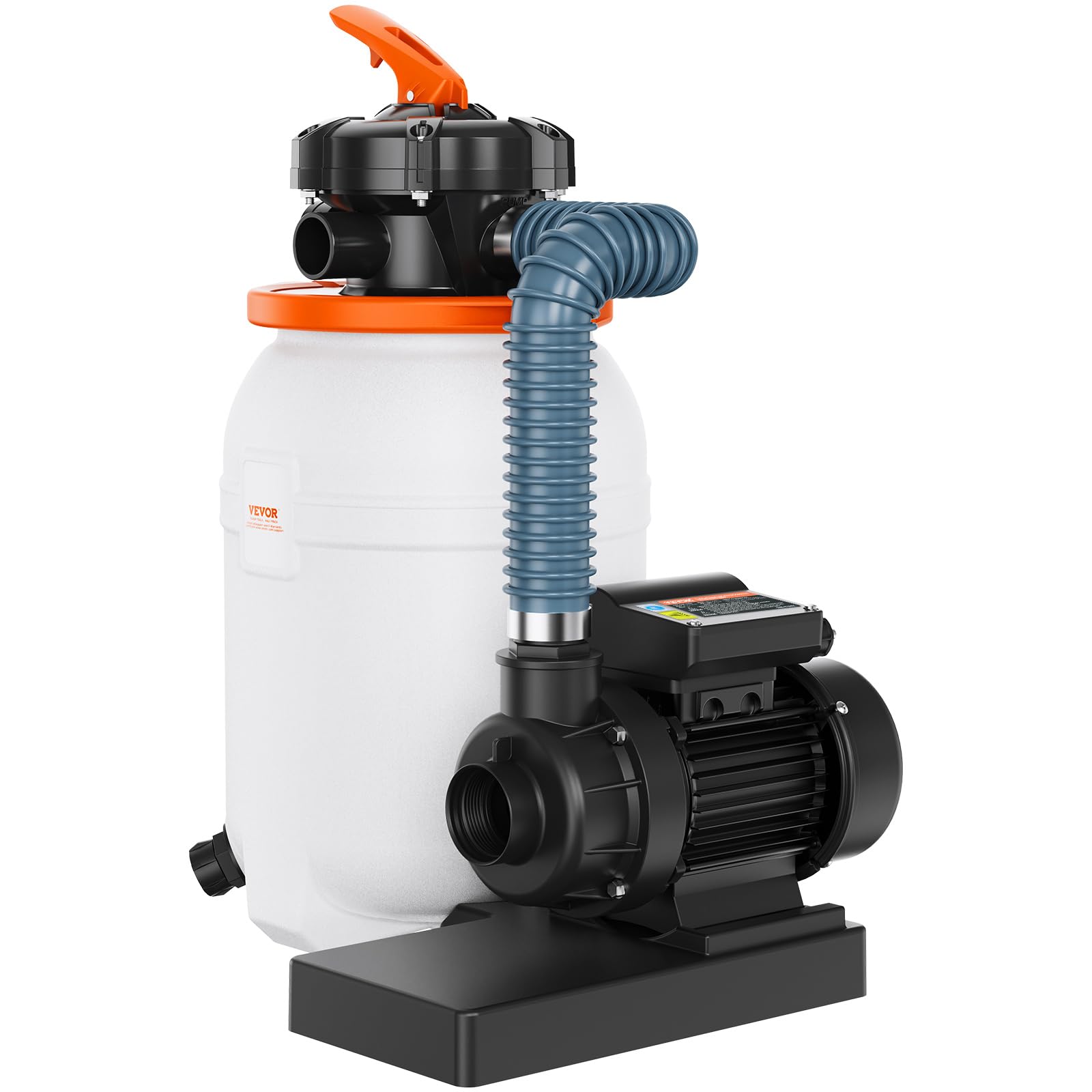 VEVOR 10-Inch Sand Filter Pump System for Above Ground Pools - 1585 GPH, 0.33 HP Swimming Pool Pump & Filter Combo with 6-Way Multi-Port Valve & Pressure Gauge - Ideal for Residential and Commercial Pool Maintenance, Backyard Swimming, and Water Filtration