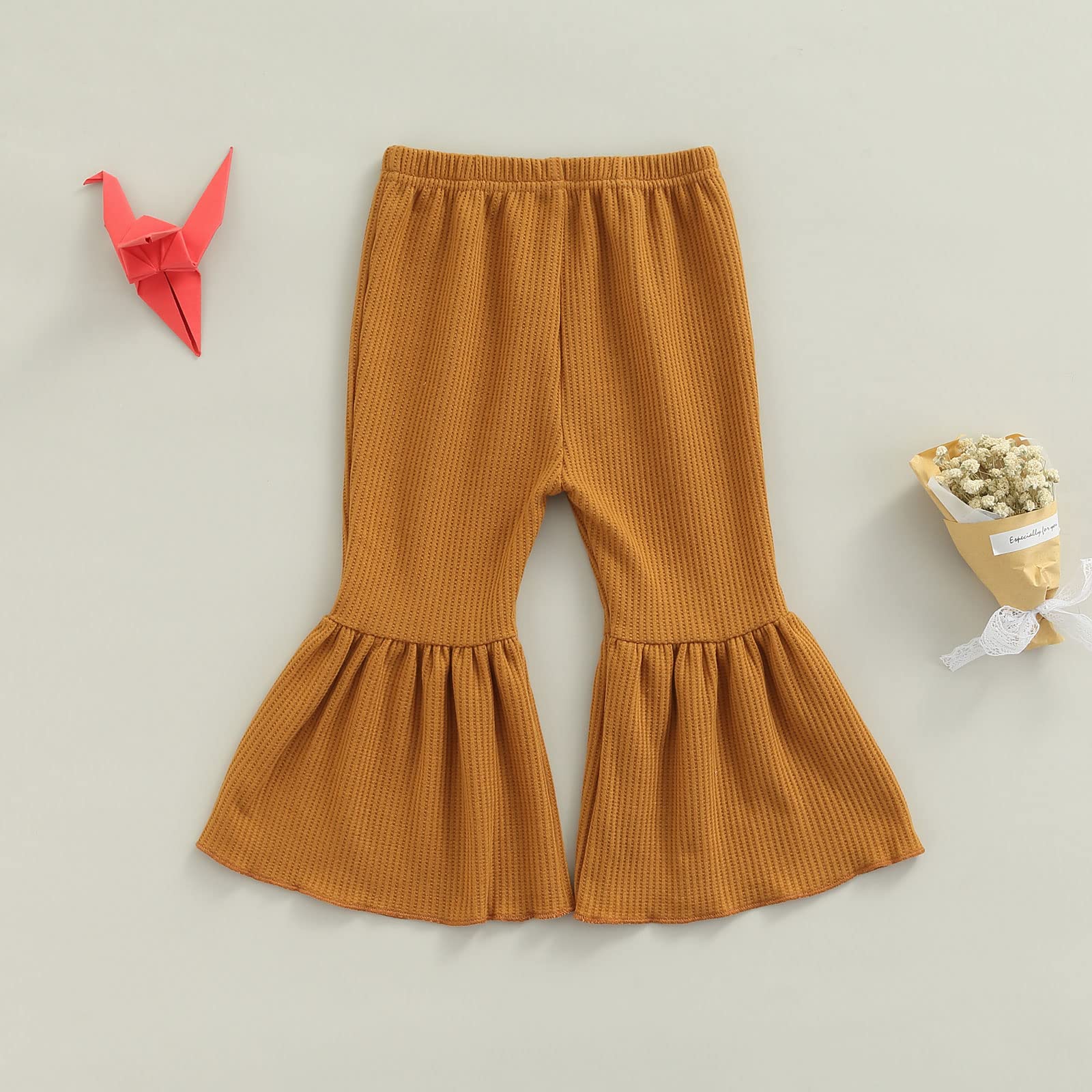 Toddler Bell Bottom Pants for Baby Girls - Soft Ruffle Leggings & Flare Trousers | Playtime & Dress-Up Outfits