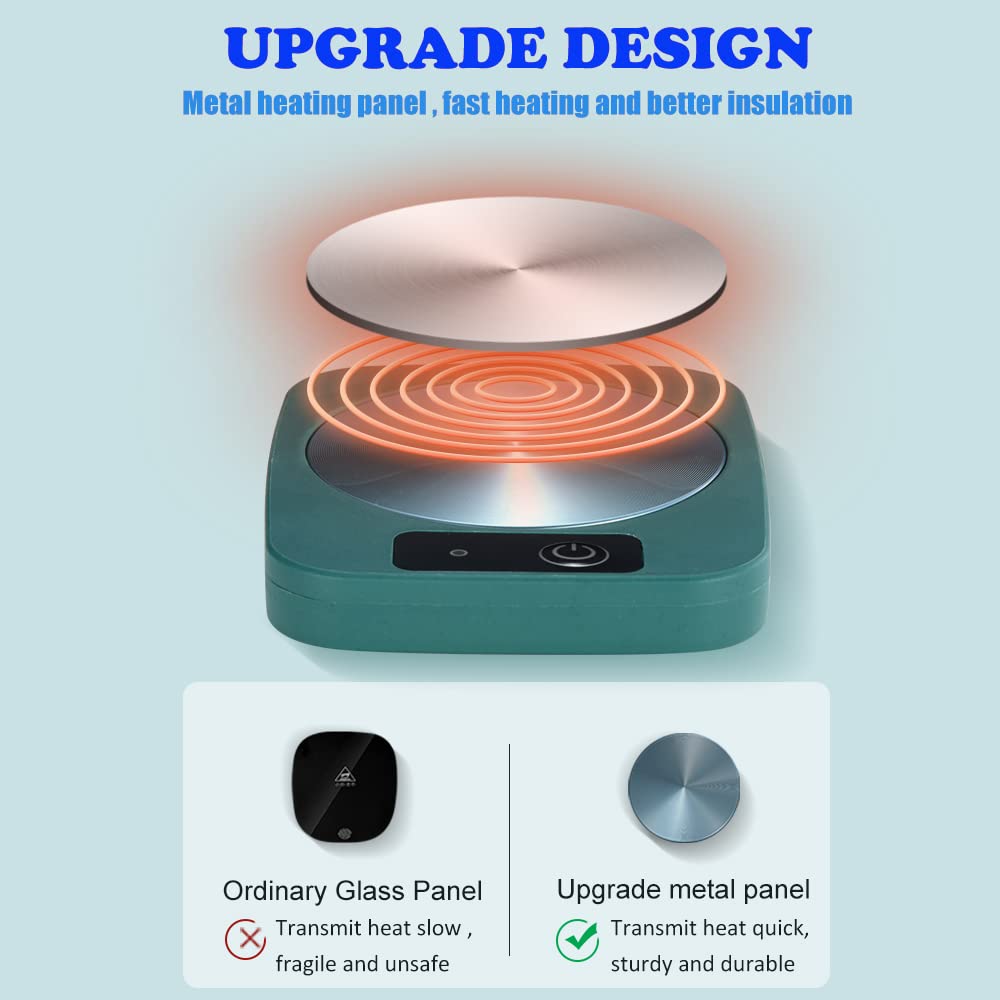 Premium Aluminum Coffee Mug Warmer Coaster - Safe & Reliable Heating Plate for Coffee, Tea, Cocoa, Milk, Food & Candles (4