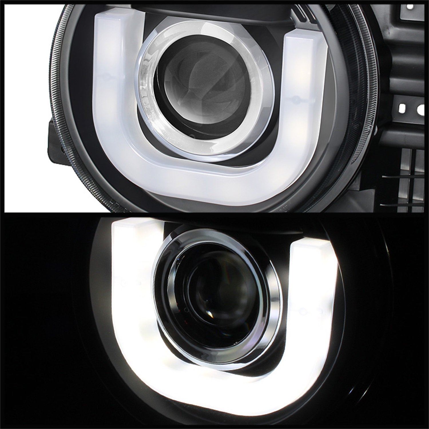 Spyder Auto 5075314 Projector Style Headlights - Black/Clear - High Performance LED Headlights for Improved Night Visibility - Perfect for Jeep Wrangler & Off-Road Adventures