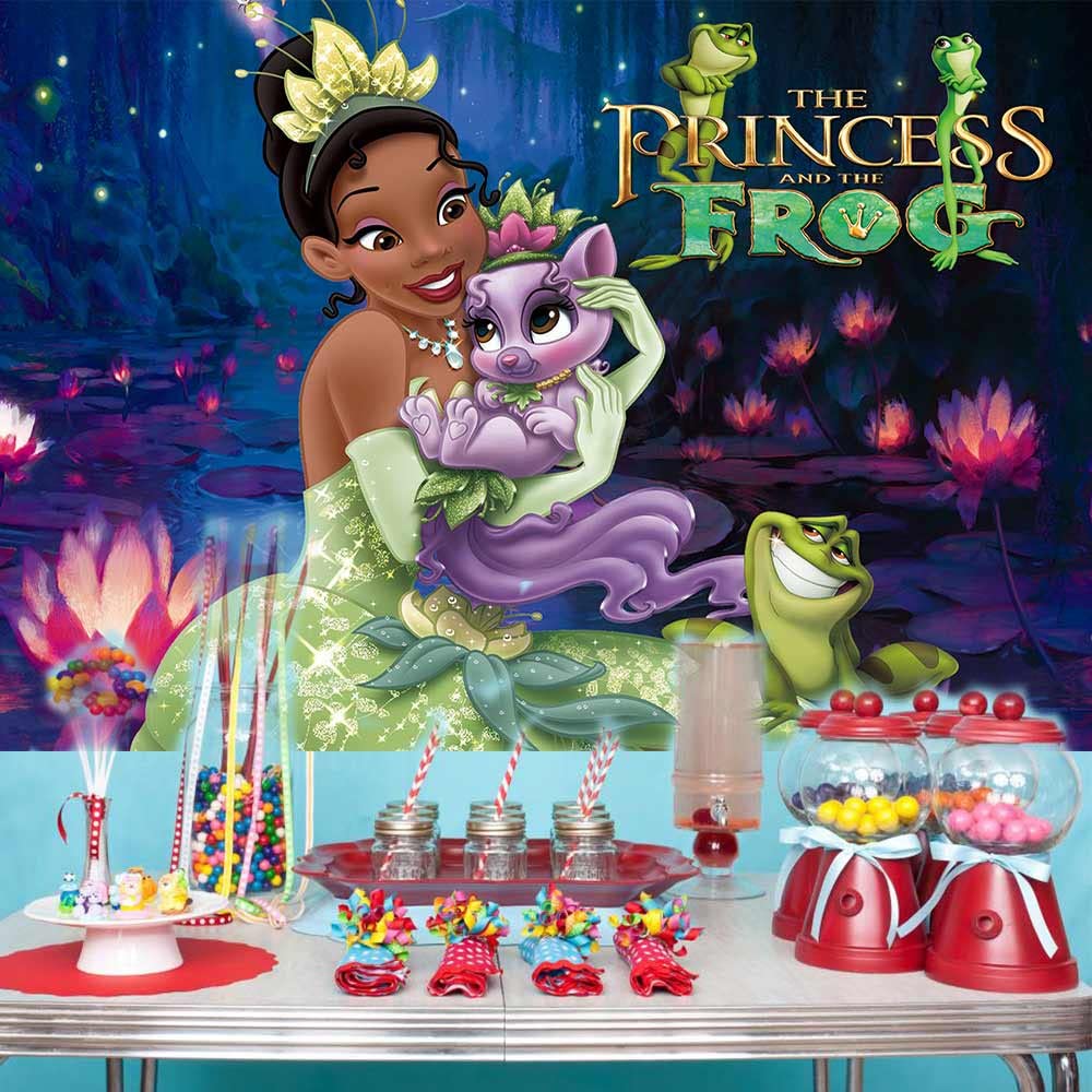 Princess Frog Backdrop 7x5Ft for Birthday & Baby Shower Decor