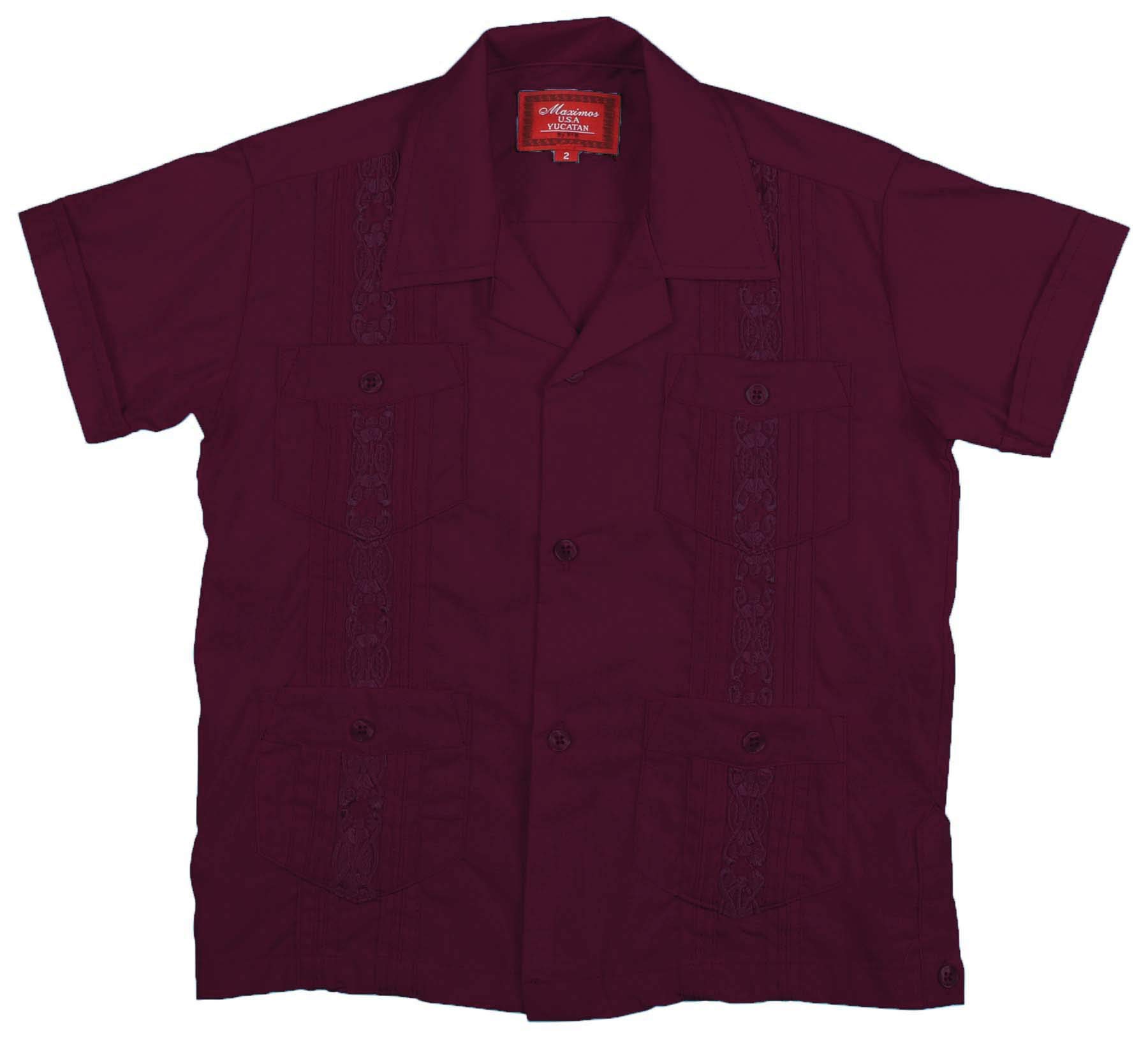 9 Crowns Essentials Boys' Guayabera Button Down Shirt | Classic Mexican Style Short Sleeve Dress Shirt for Kids | Perfect for Weddings, Parties & Summer Outfits