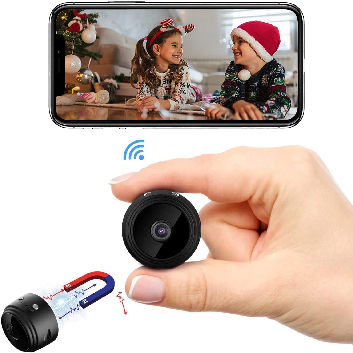Mini Spy Camera 1080P HD - Wireless Hidden Camera with Motion Detection & Remote Viewing for Home Security, Office Monitoring, and Indoor Surveillance