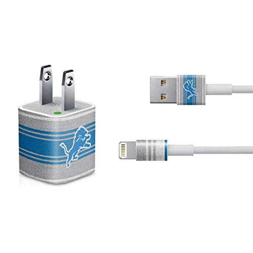 Official NFL Detroit Lions Trailblazer Design Skin Decal for iPhone Charger (5W USB) | Compatible with Apple Devices | Perfect for Game Day, Office & Travel Accessories