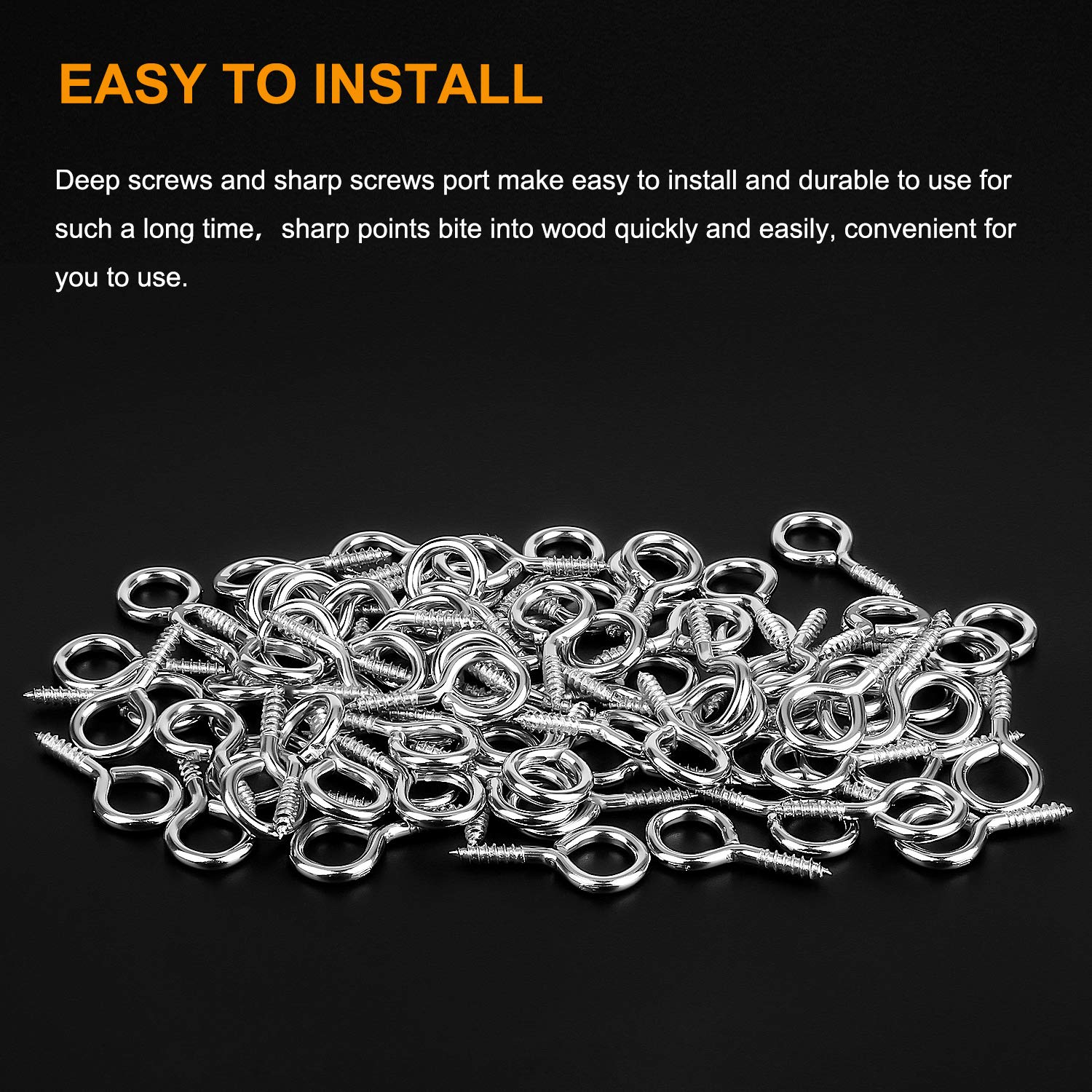 160 Pieces 1 Inch Nickel Plated Steel Screw Eyes - Self Tapping Screw Hooks with Metal Eyelets for Hanging Decor, Plants & Crafts (Durable Eyelet Screws for Home & DIY Projects)