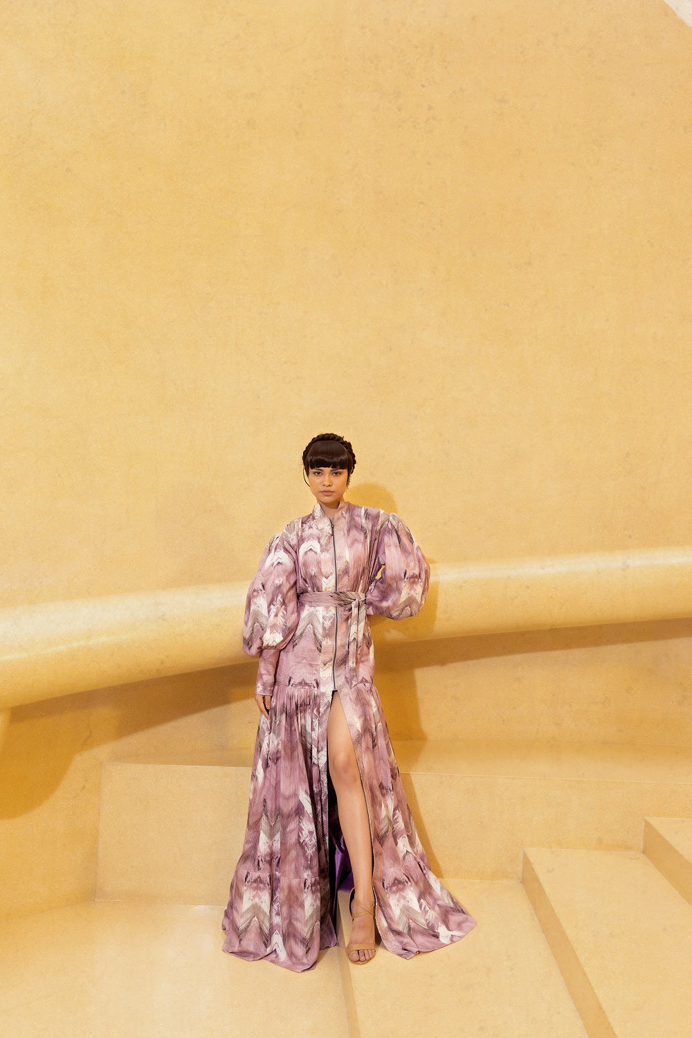 Lilac Floral Print Wrap Dress with Side Slit & Adjustable Belt - Perfect for Summer Weddings, Parties, and Casual Outings