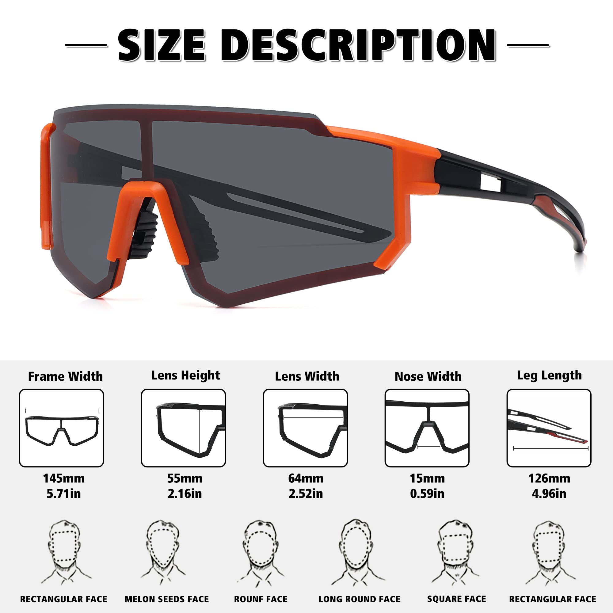 STORYCOAST Polarized Sports Sunglasses for Men & Women - UV400 Protection, Anti-Glare Driving, Fishing, Cycling & Mountain Bike Sunglasses - Perfect for Outdoor Activities & Sports Enthusiasts