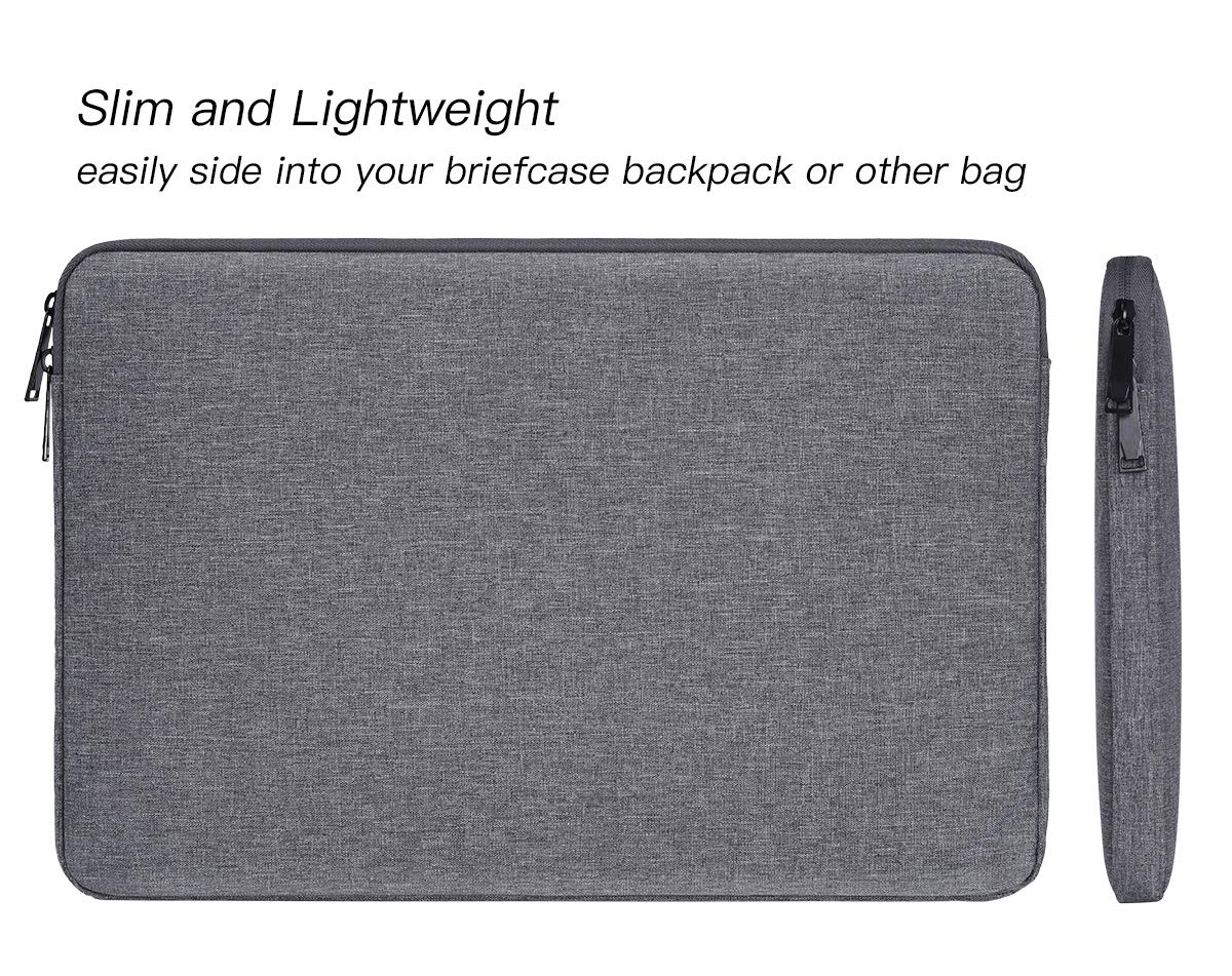 15.6-16 Inch Laptop Sleeve Case Compatible with Dell Inspiron 15 3000/5000, Asus VivoBook/Chromebook/ROG/Zenbook 15.6, MacBook Pro 16 A2141, HP OMEN 15 - Protective Notebook Bag with Accessory Pouch (Grey) - Perfect for Work, School & Travel