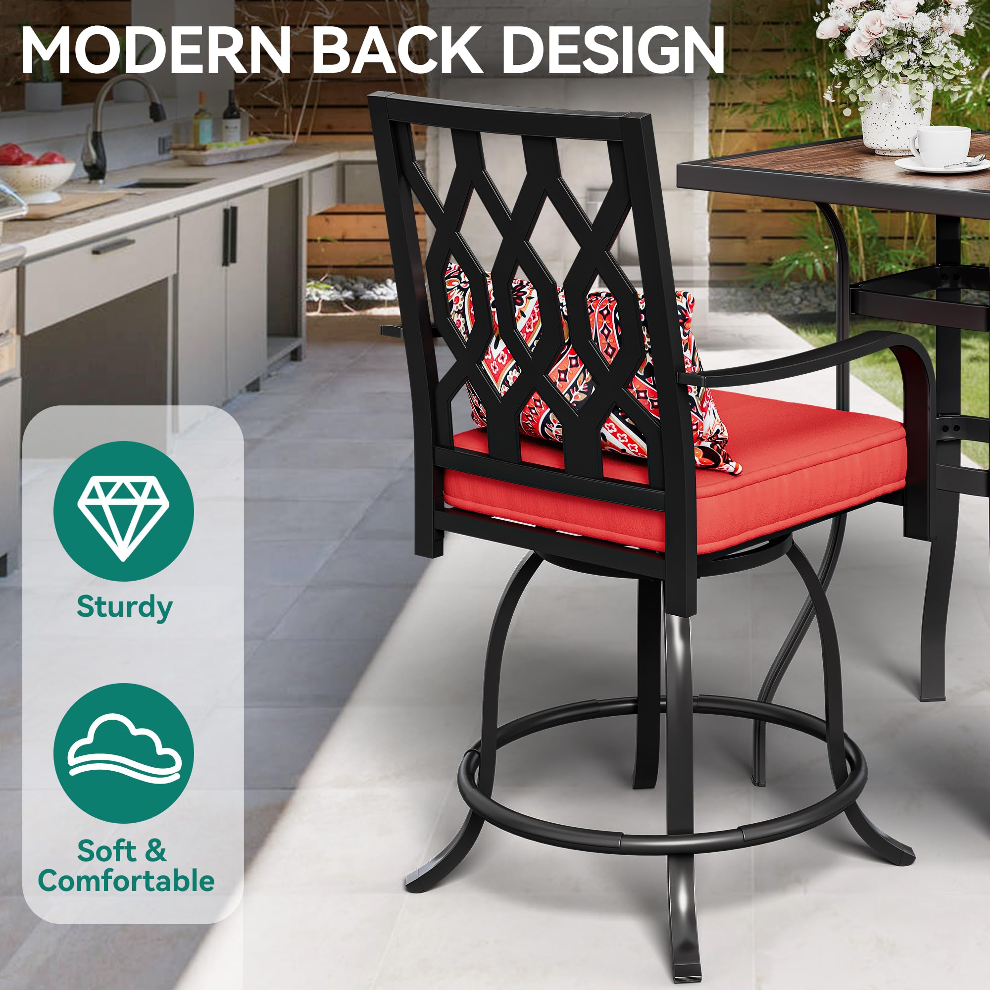 YITAHOME 5-Piece Outdoor Bar Height Dining Set - 32