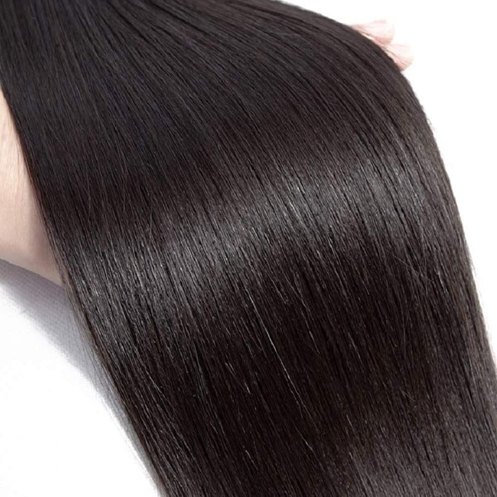 8A Grade 100% Unprocessed Brazilian Virgin Human Hair Extensions - 3 Bundles Straight Hair Weave (20/22/24 Inches, Black) for Women | Natural Look, Daily Styling & Special Occasions