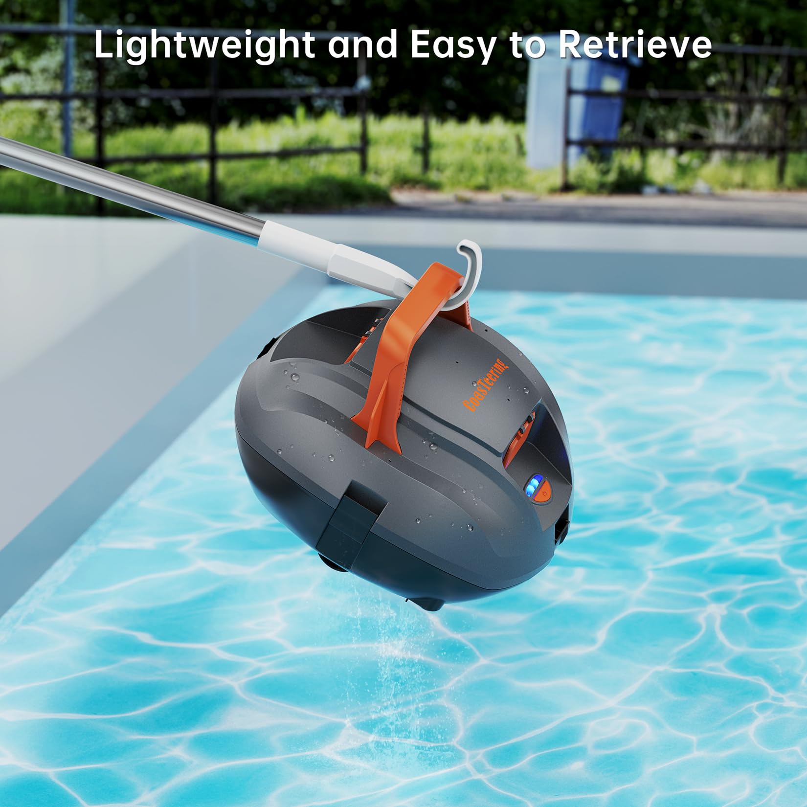 2024 Upgraded Planet Pool Vacuum Robot - Cordless Robotic Pool Cleaner with 100 Min Runtime, Powerful Suction & Fast Charging | Self-Parking Design for Above Ground Pools up to 850 Sq.Ft | Perfect for Weekly Pool Maintenance & Quick Cleanups
