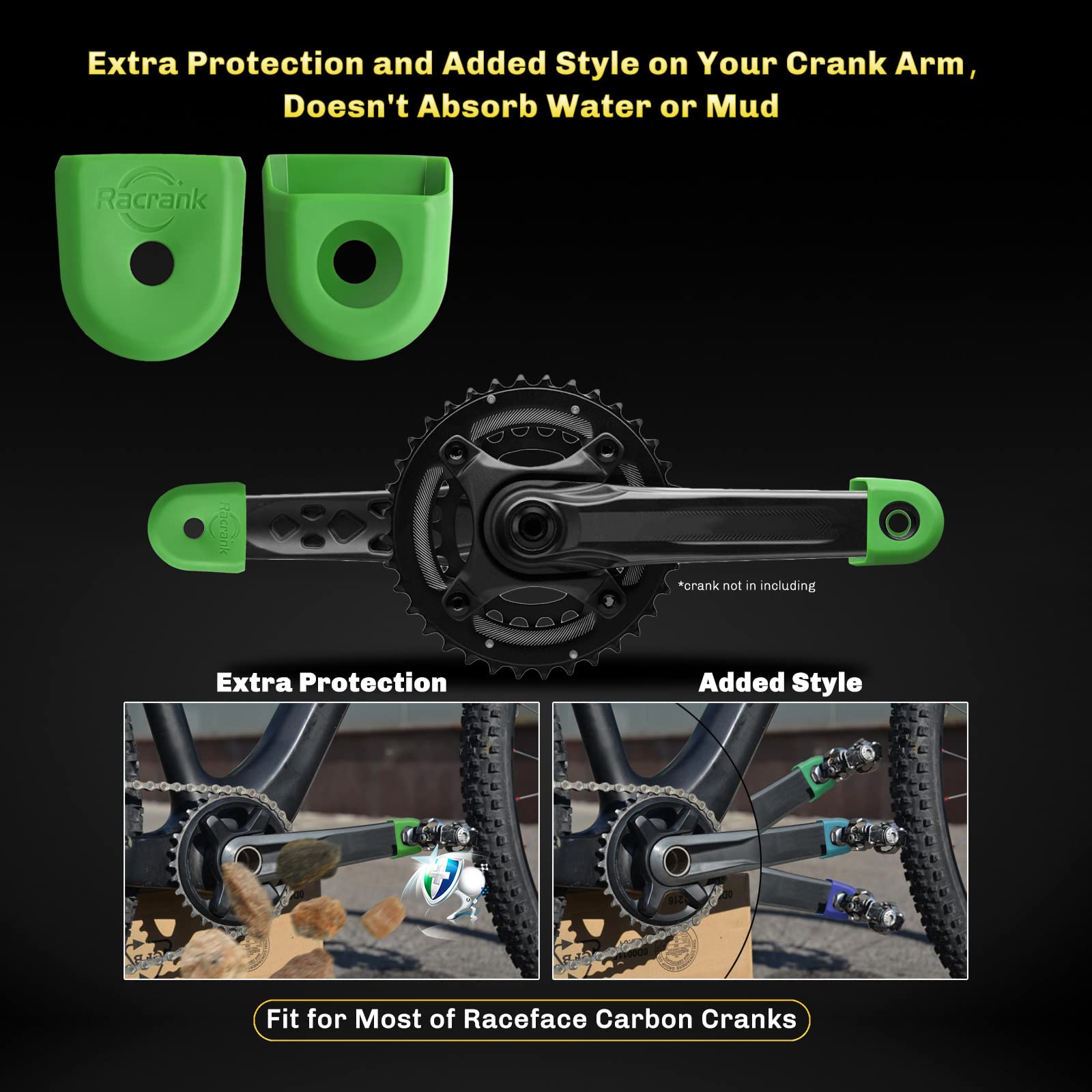 Universal Bike Crank Boots Protectors - Durable Mountain & Road Bicycle Crank Cover Set (2 Pack) - Prevent Scratches & Damage for MTB, Commuter & Cycling Enthusiasts