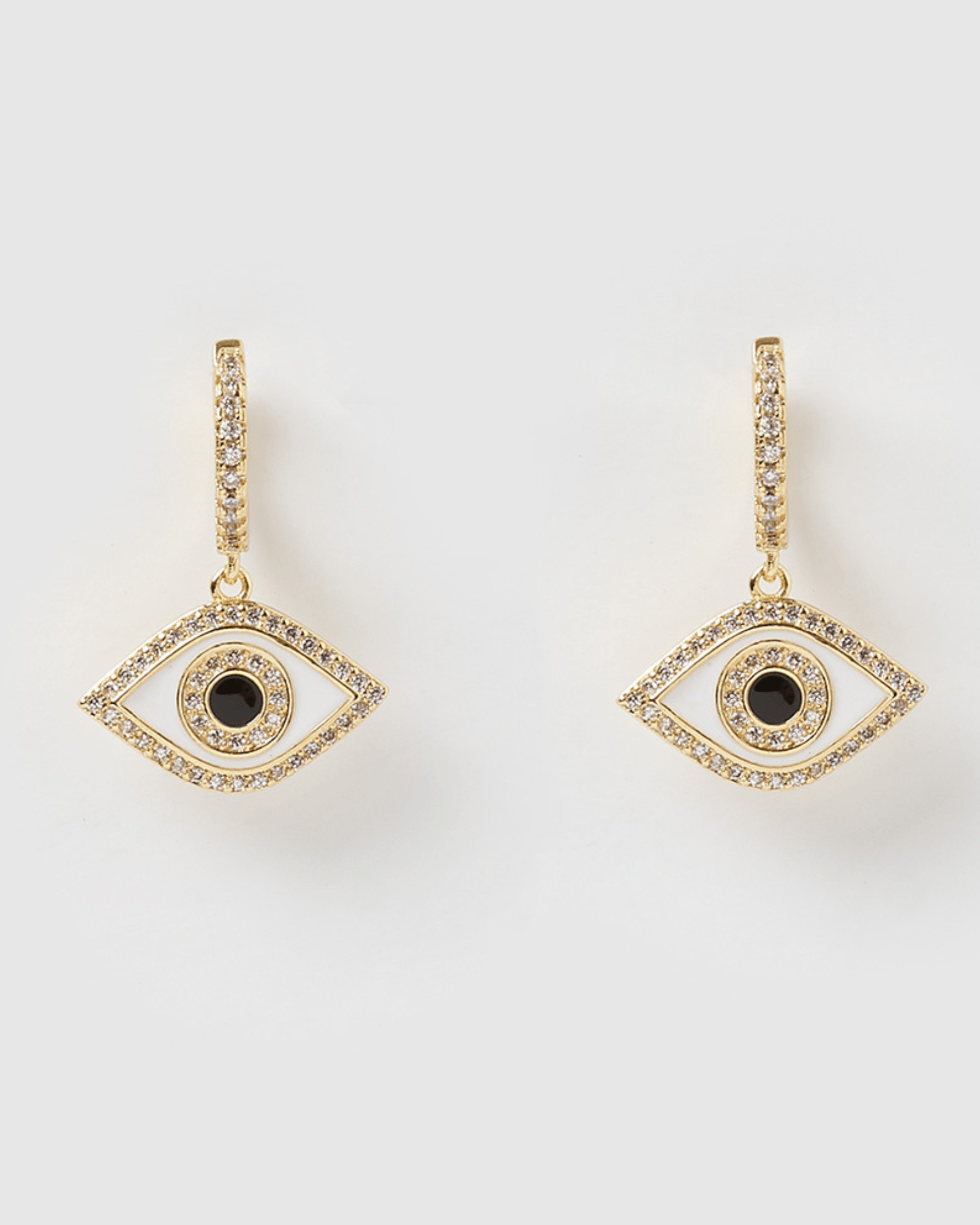 Evil Eye Huggie Earrings for Women - Black & Gold Hypoallergenic Stud Earrings - Perfect for Everyday Wear, Gifts & Spiritual Protection