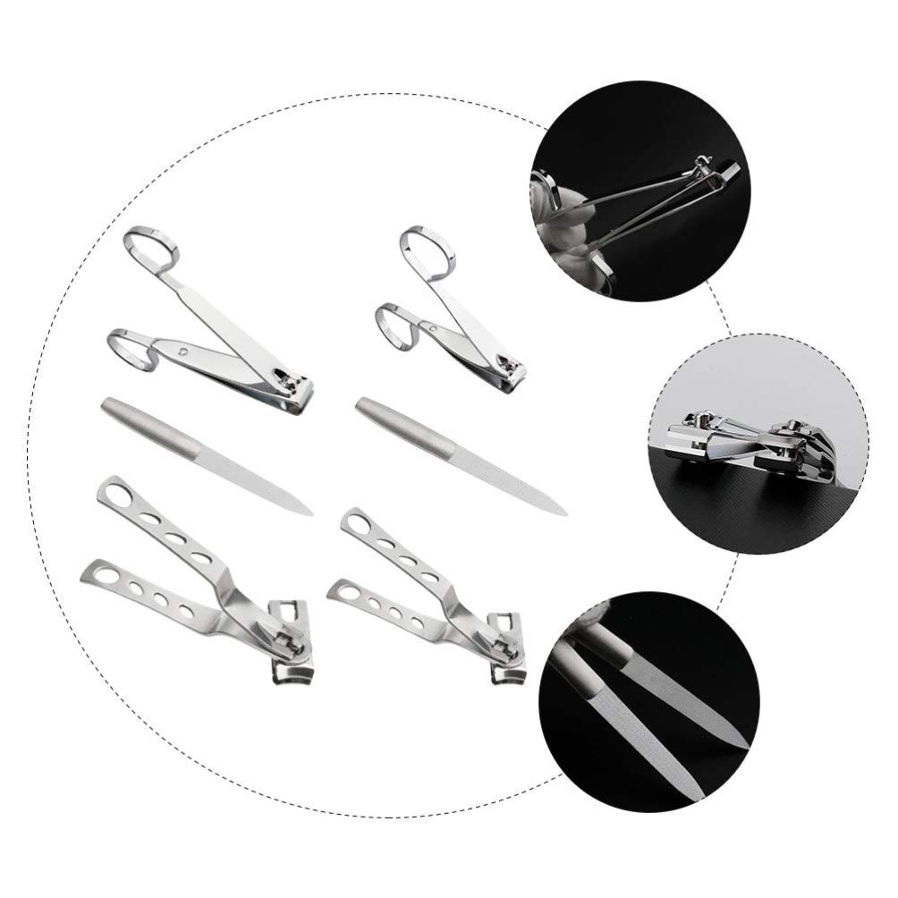 6-Piece Stainless Steel Nail Clipper Set - Professional Manicure & Pedicure Kit with Rotating Nail Scissors & Cutters - Durable Grooming Tools for Home, Travel, Salon Use - Perfect for Toenails, Fingernails & Nail Care Routine