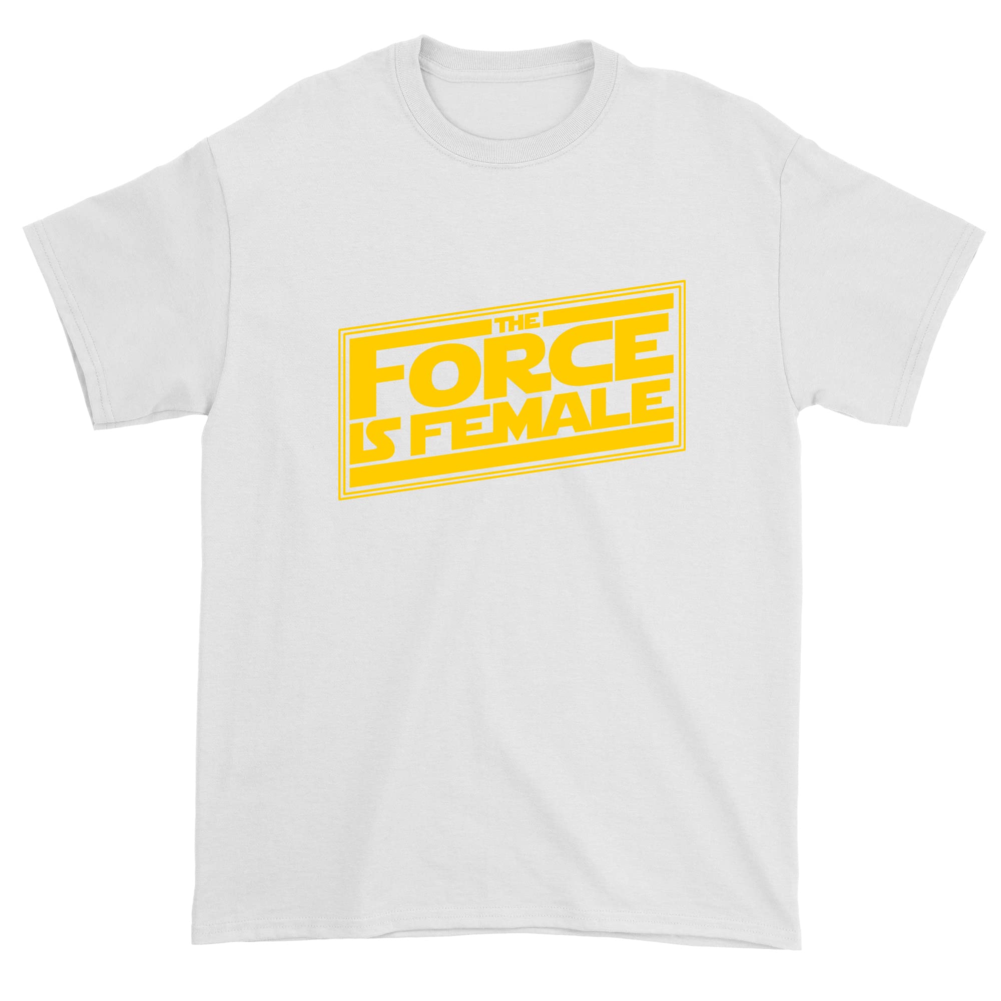 FerociTees Men's The Force is Female Feminist Star Wars T-Shirt - Casual Graphic Tee for Fans, Everyday Wear & Gift Ideas